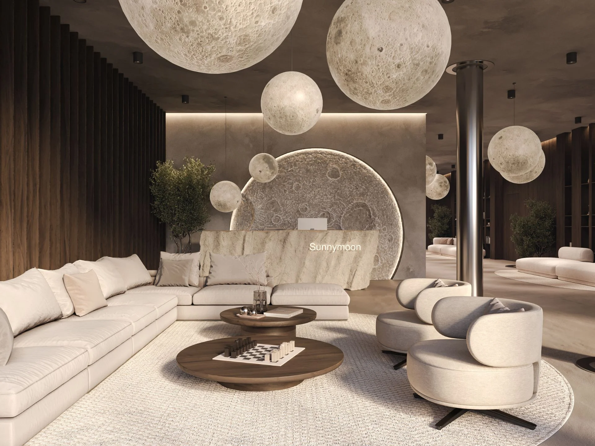 Living room interior in a luxury apartment at Sunnymoon, Thailand