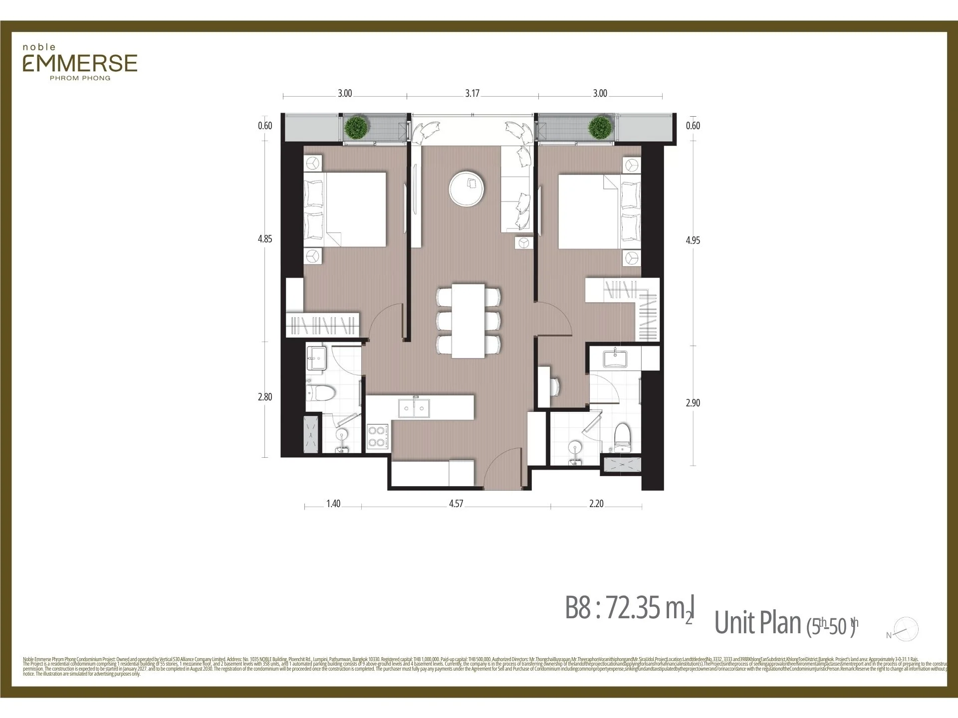 Unit Plan 2 bed 72sqm