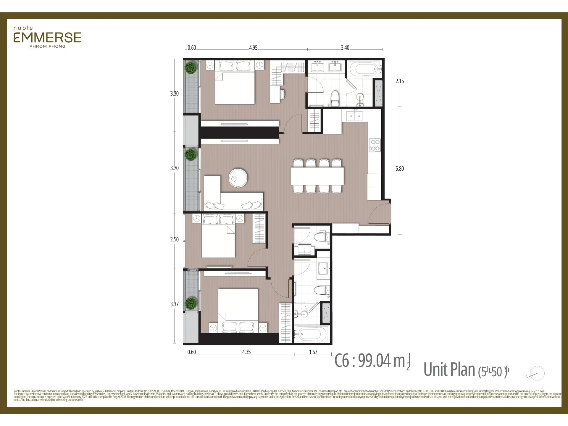Unit plan 3bed 99sqm