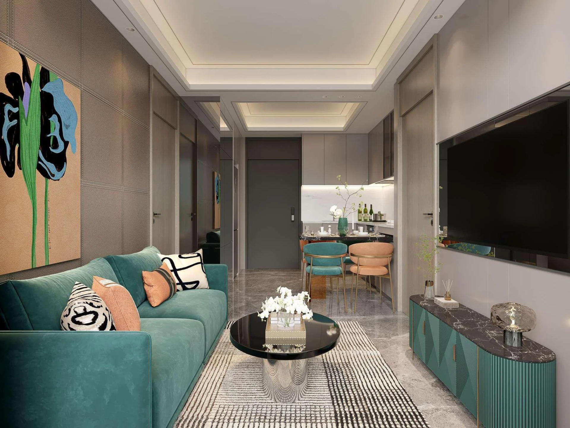 Интерьер гостиной в 2-комнатной квартире Fantasea Condo Rawai, Пхукет