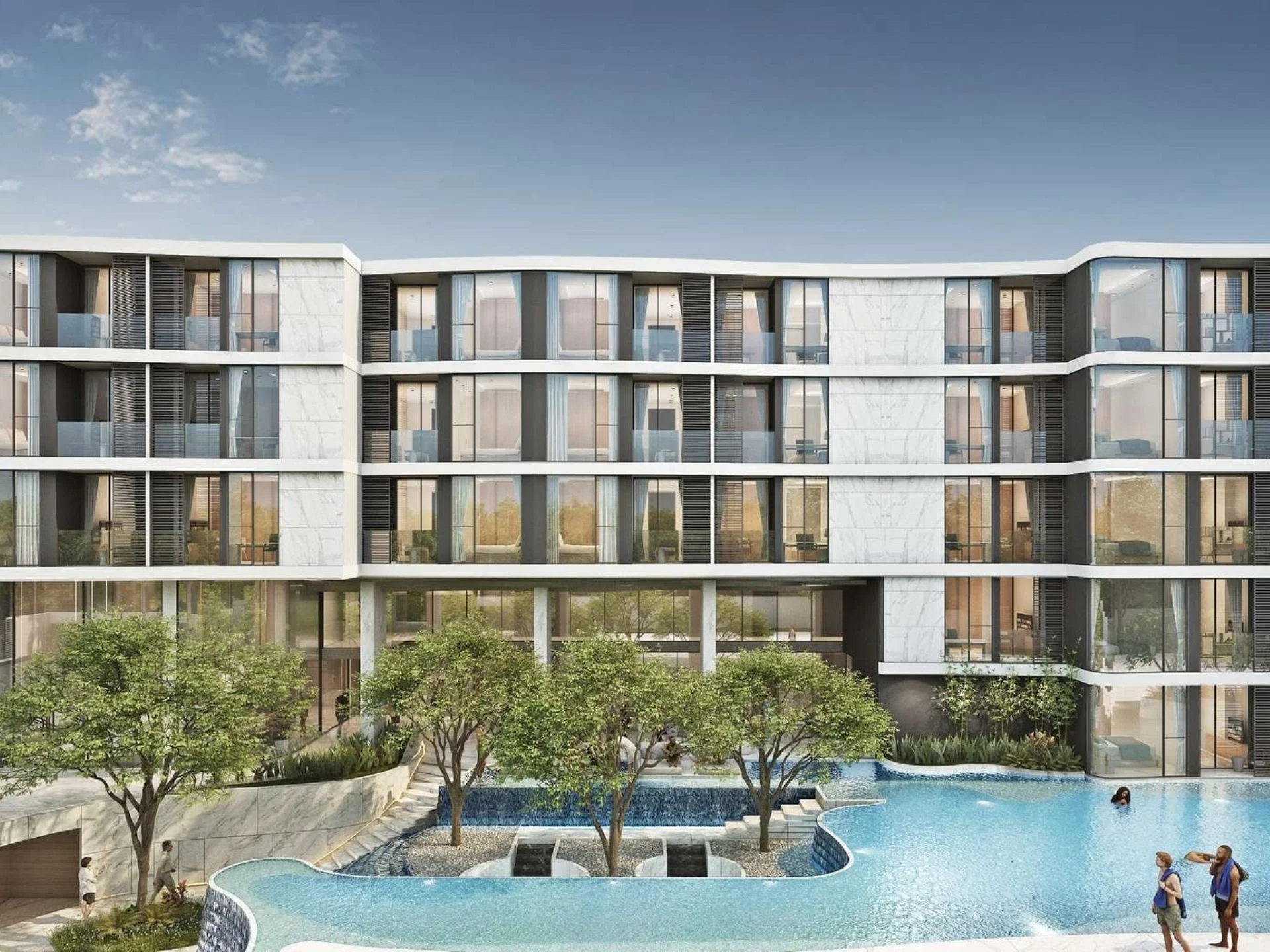 Бассейн и благоустроенный двор в The Balance Patong, Таиланд