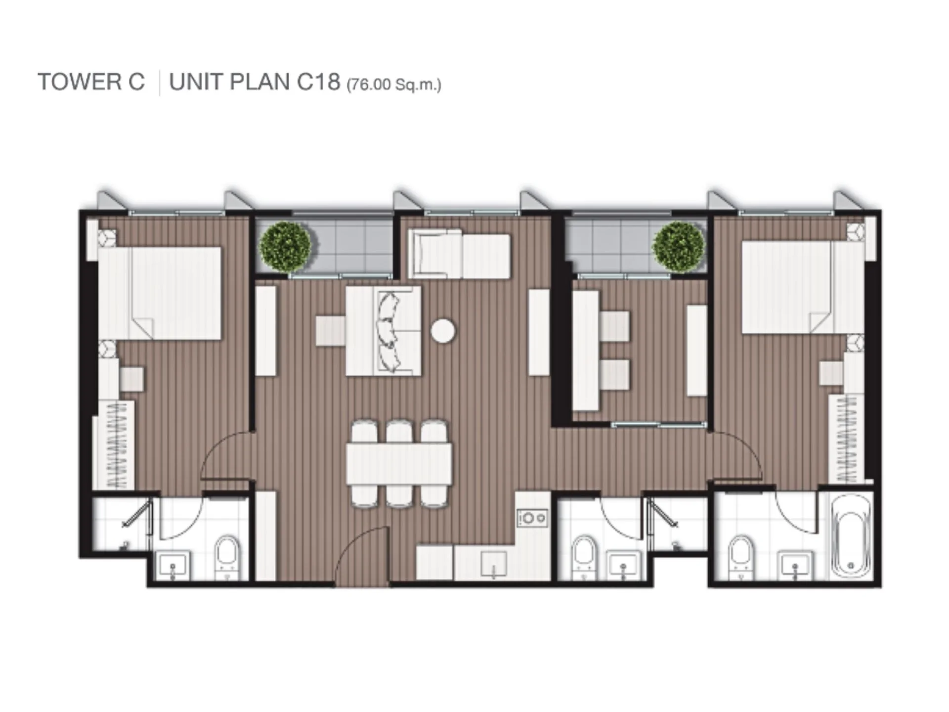 Unit Plan 2 bed 76sqm