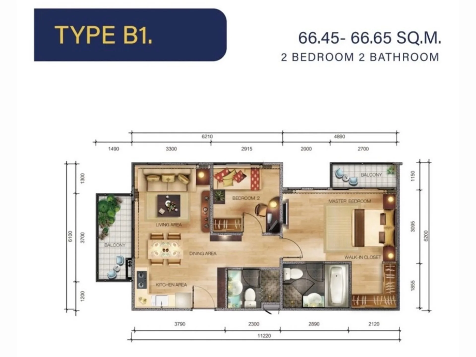 Unit plan 2bed 67sqm