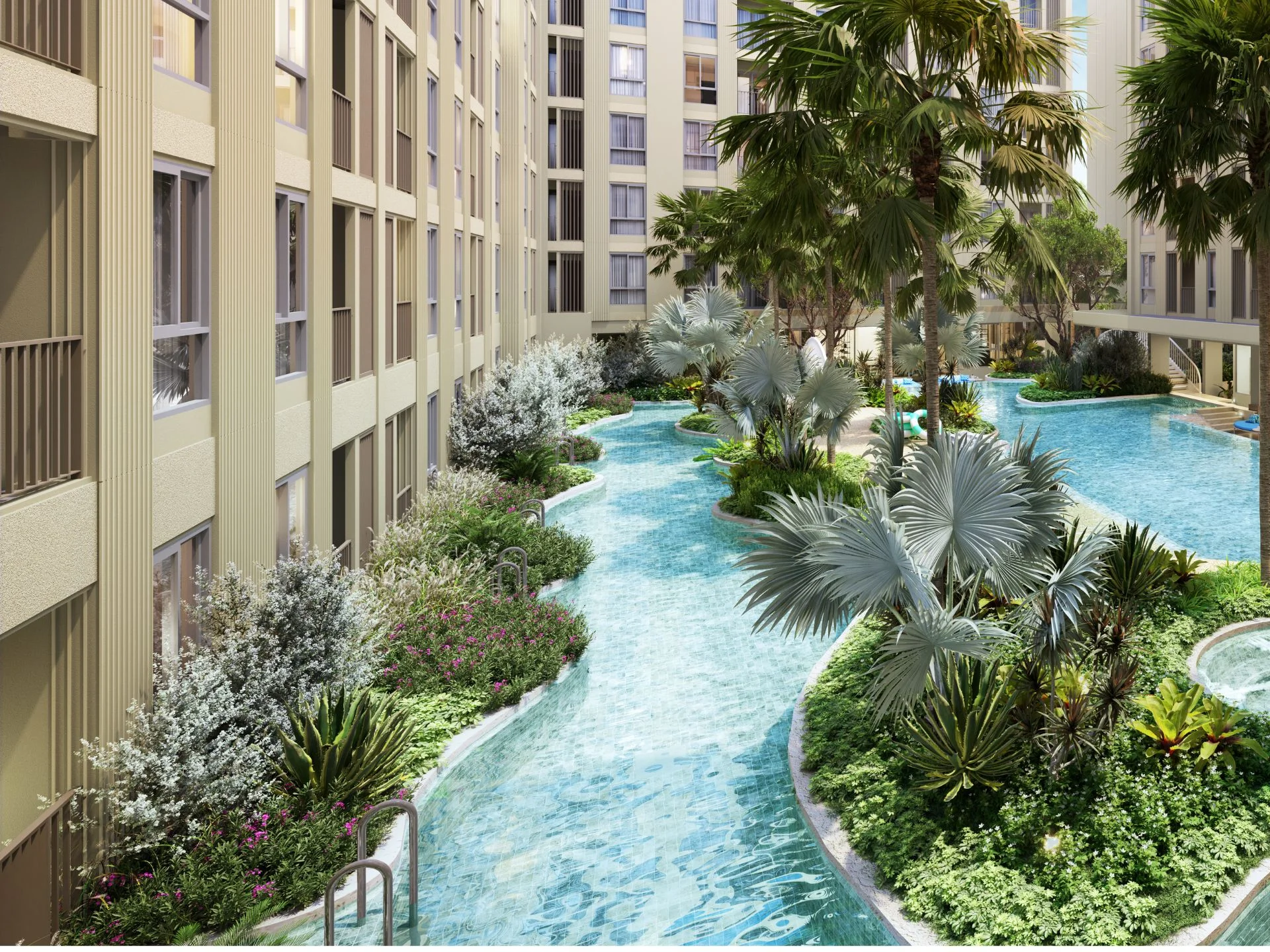 Бассейн и благоустроенный двор в Nue Coast, Khu Kho