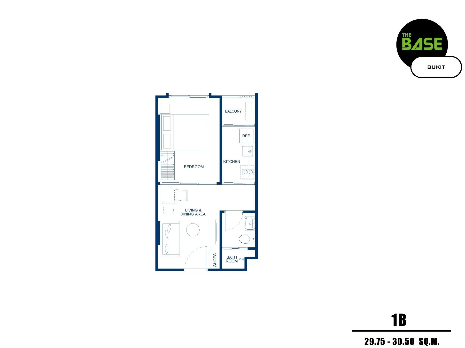 1 bed 342 sqm unit plan