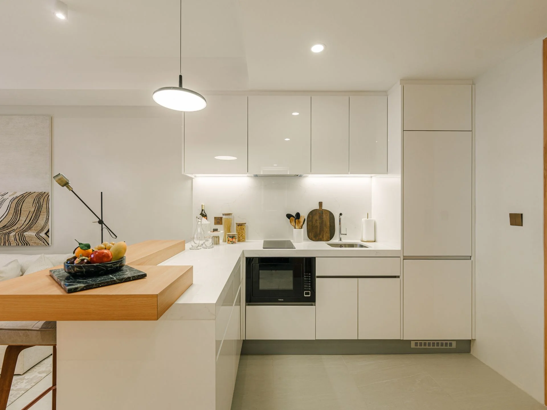 Kitchen interior in a 2-bedroom apartment at Siamese Bangtao, Bang Tao