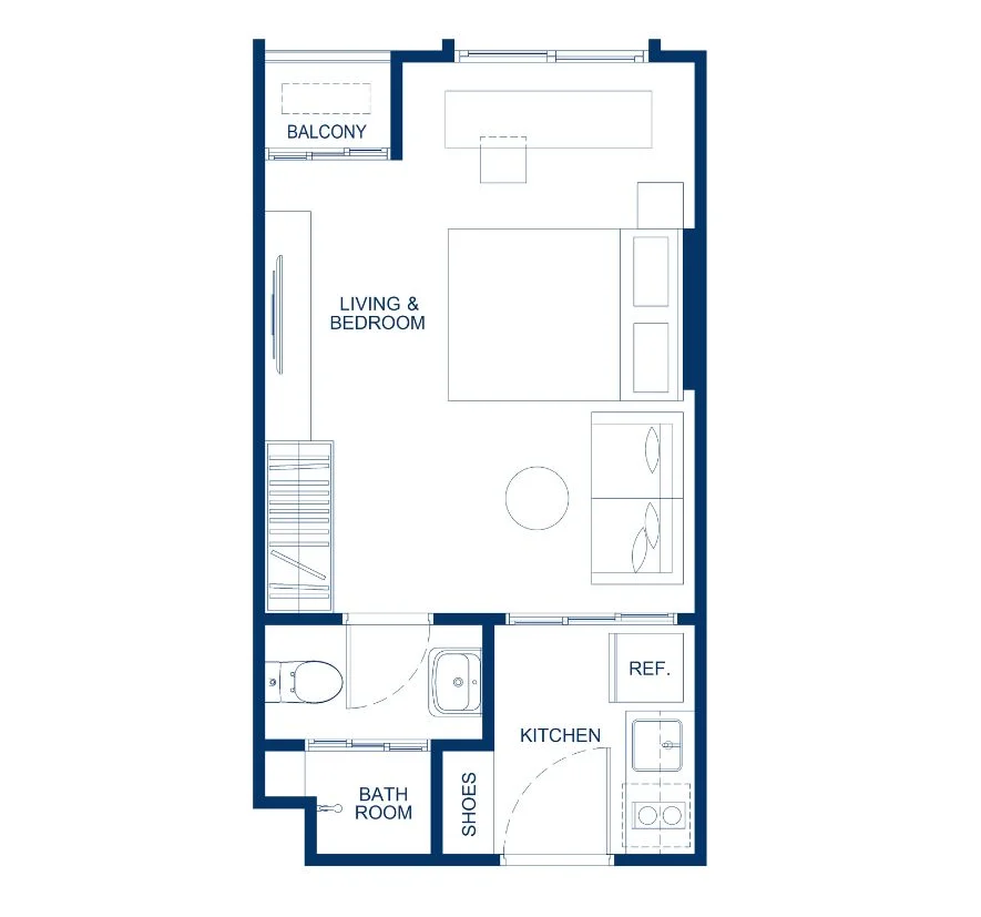 studio 27 sqm unit plan
