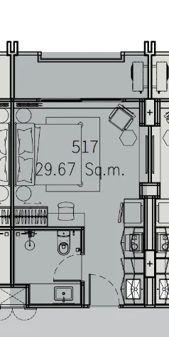 studio 30 sqm unit plan