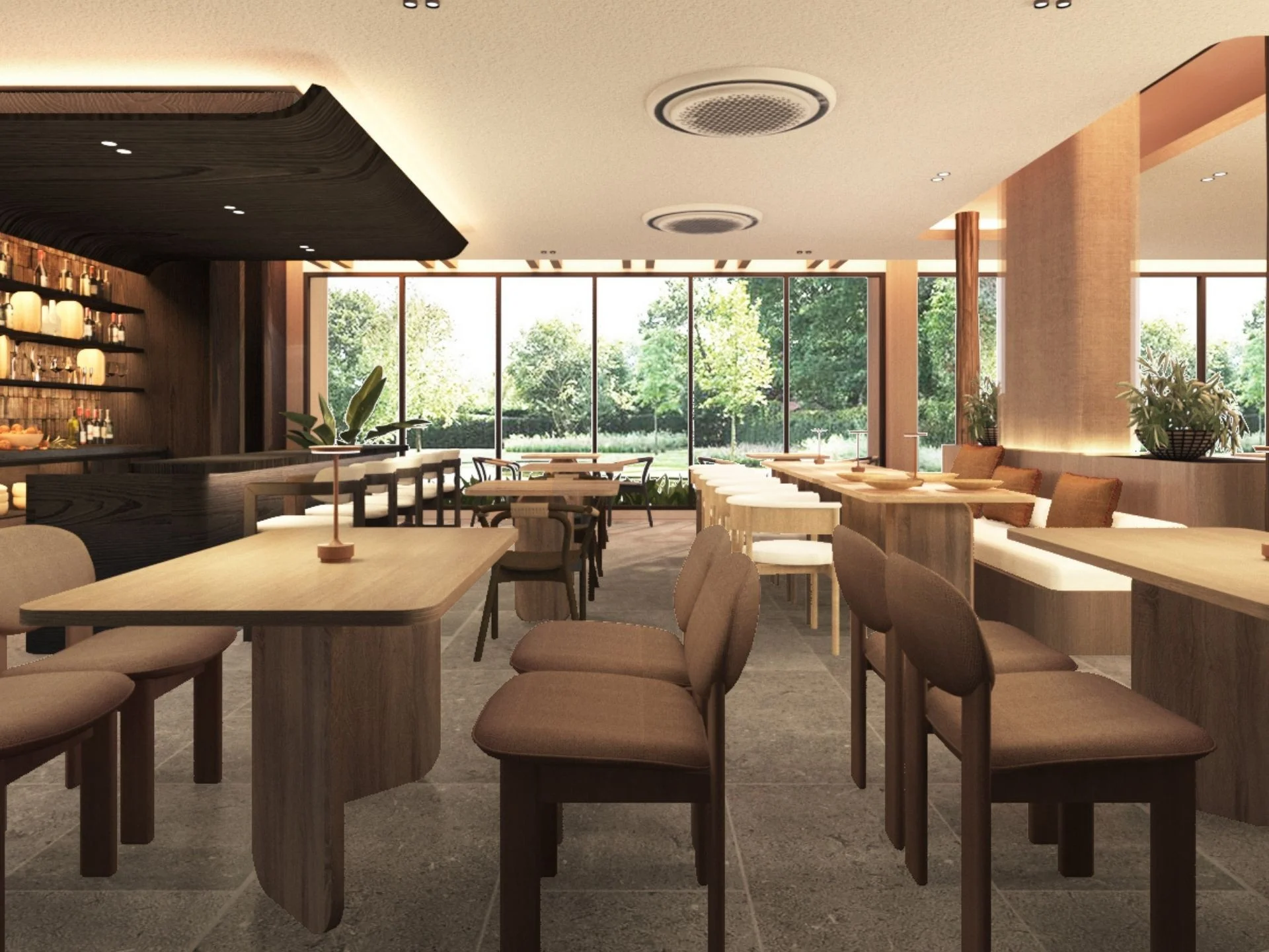 Common area with dining and lounge seating at The Zero Nai Yang, Thailand