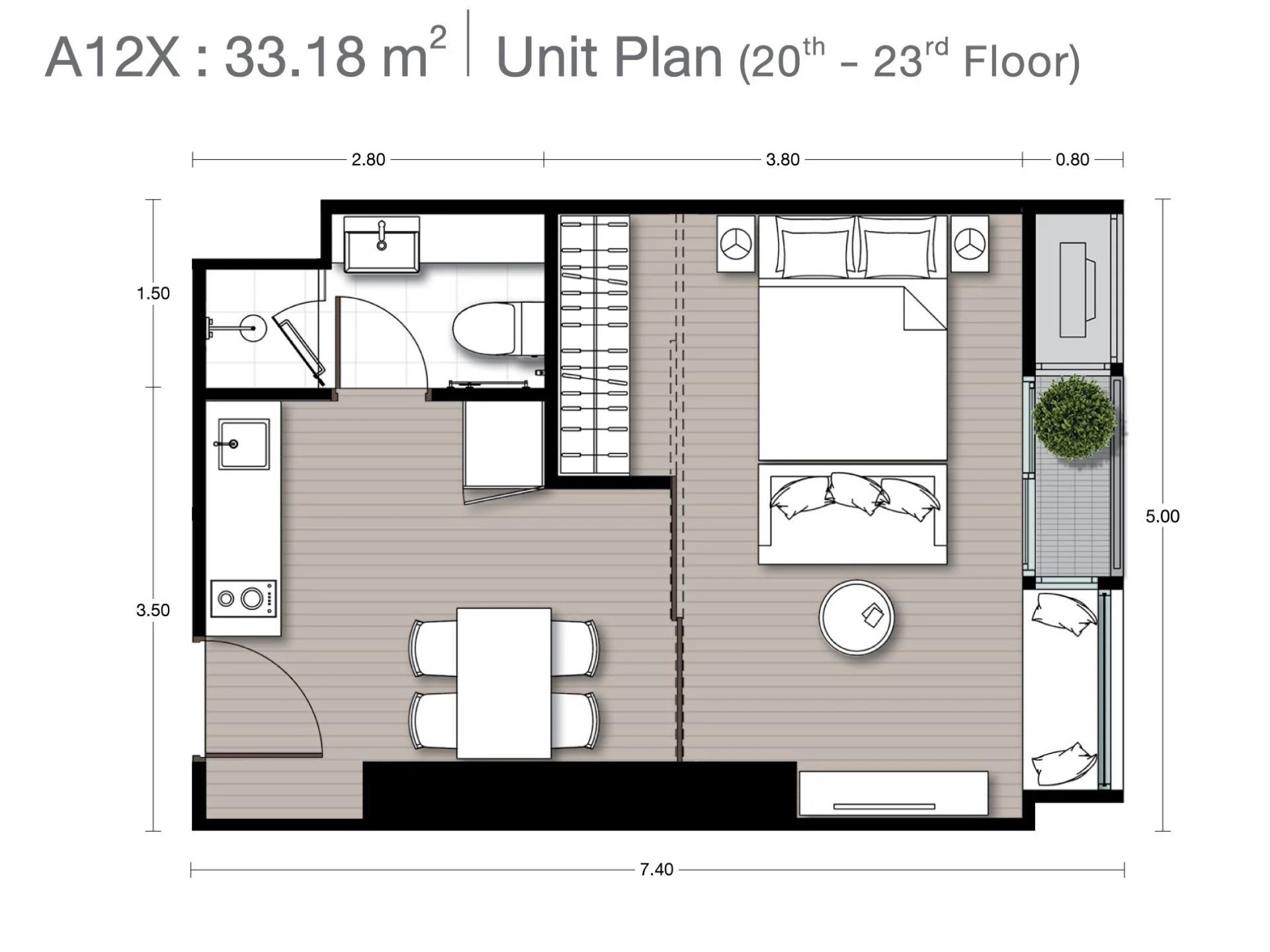 Unit Plan 1bed 33sqm Noble Form Thonglor 