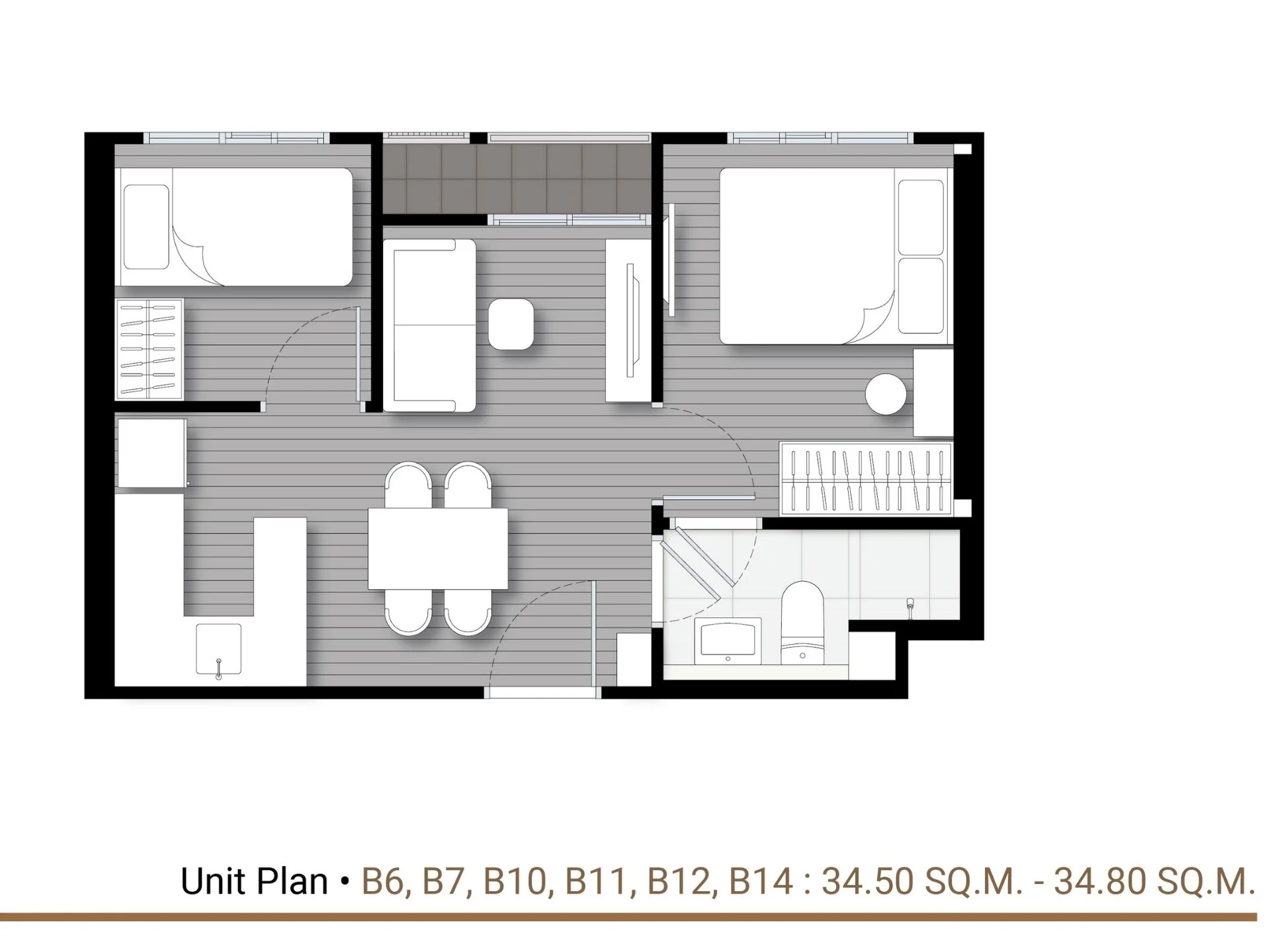 Unit Plan 1 bed plus 35sqm  Nue Evo Ari 