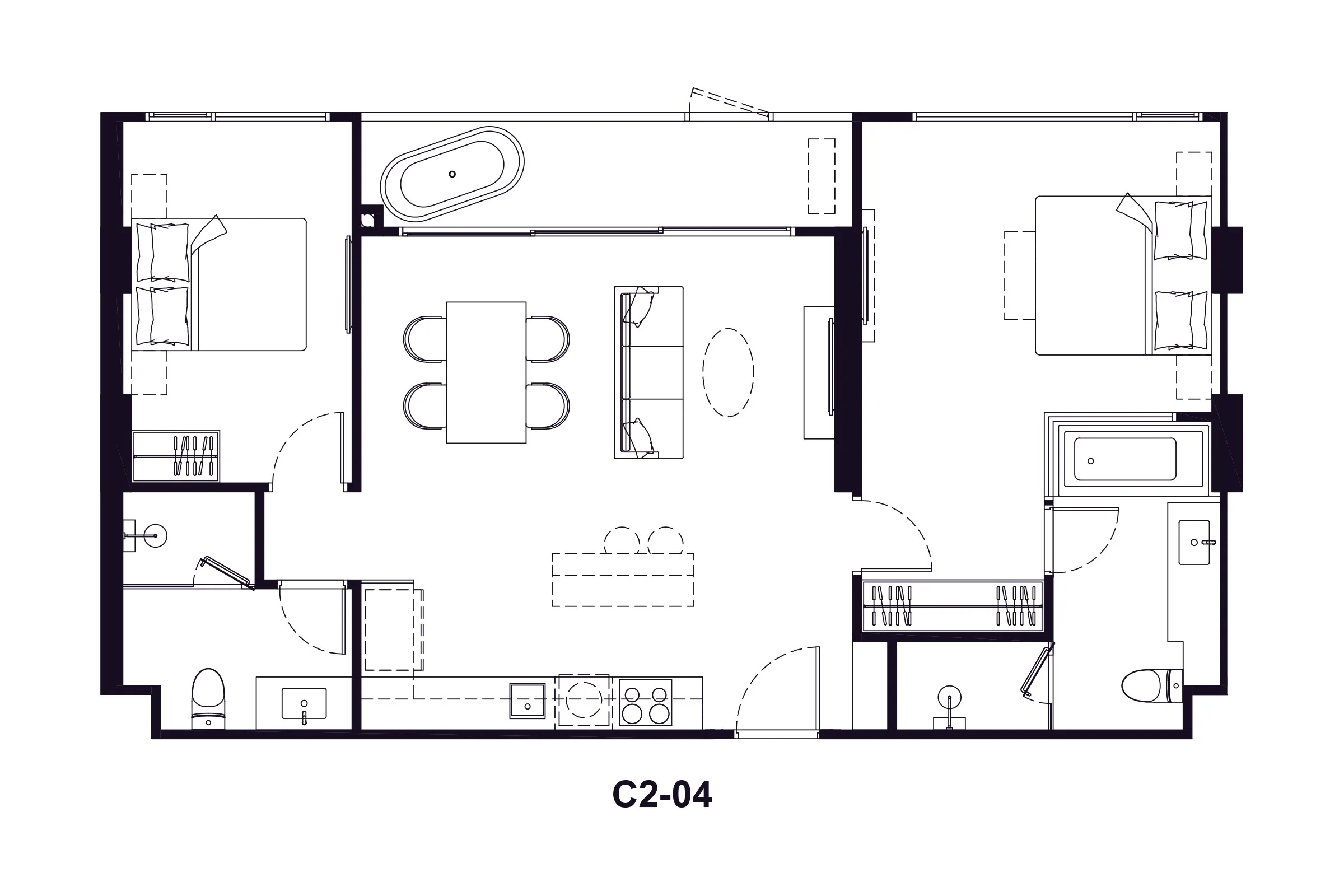 2 bed extra unit plan