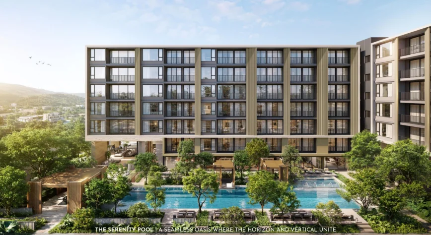 Бассейн и благоустроенный двор в Origin Residences, Таиланд