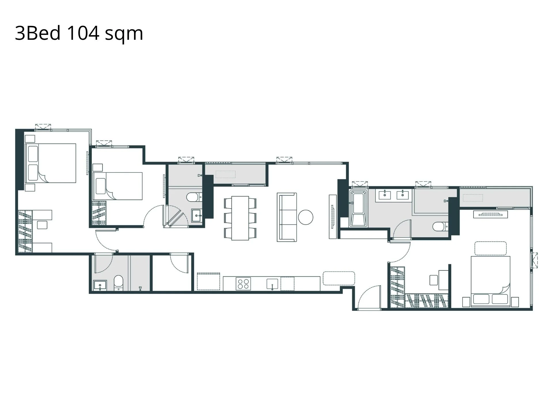 Unit plan 3bed 104sqm