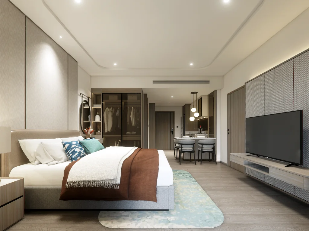 Camera da letto principale in monolocale a The City Phuket, Phuket City Center