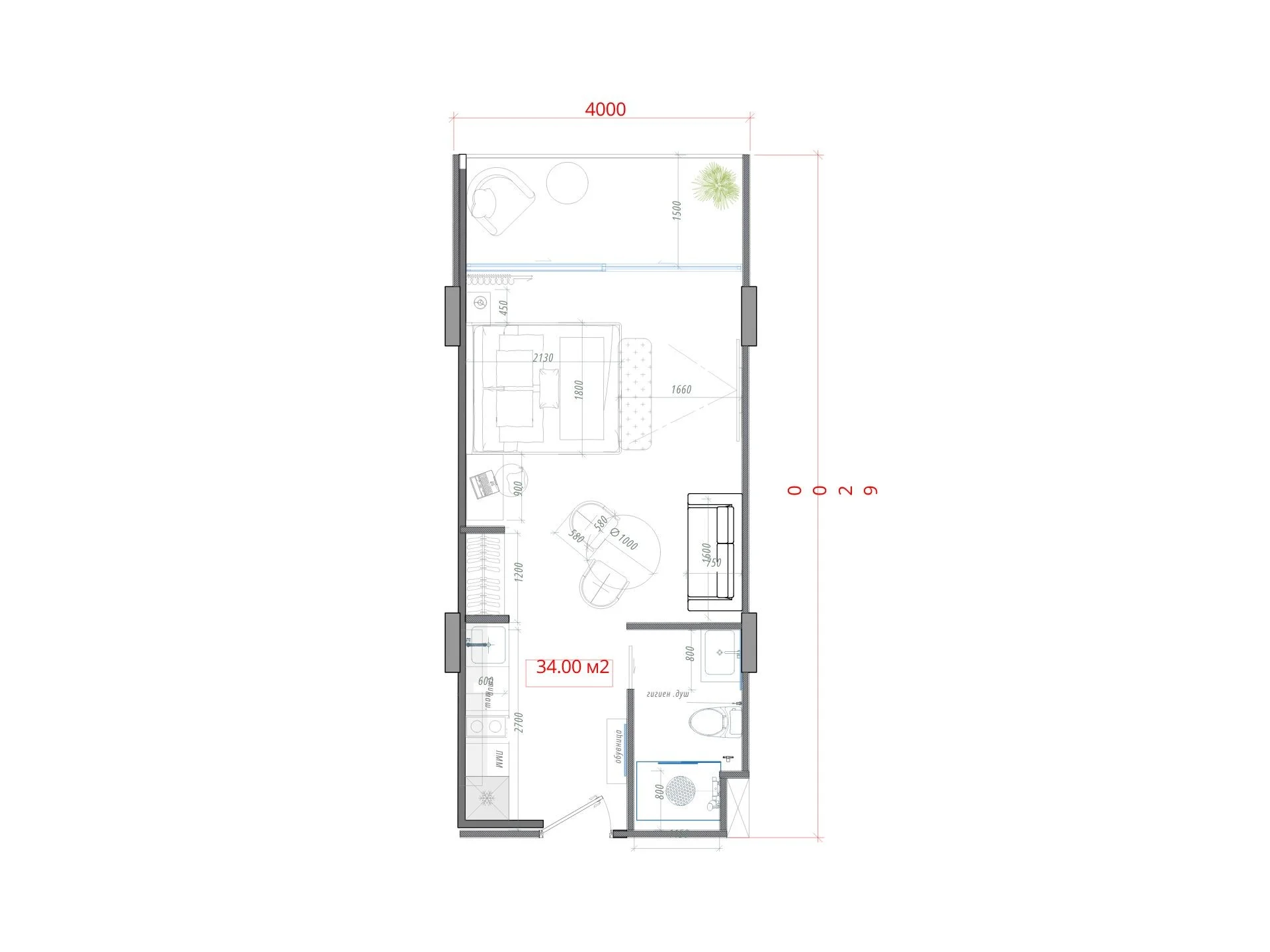 unit plan studio 36 sqm sun hills lakeside
