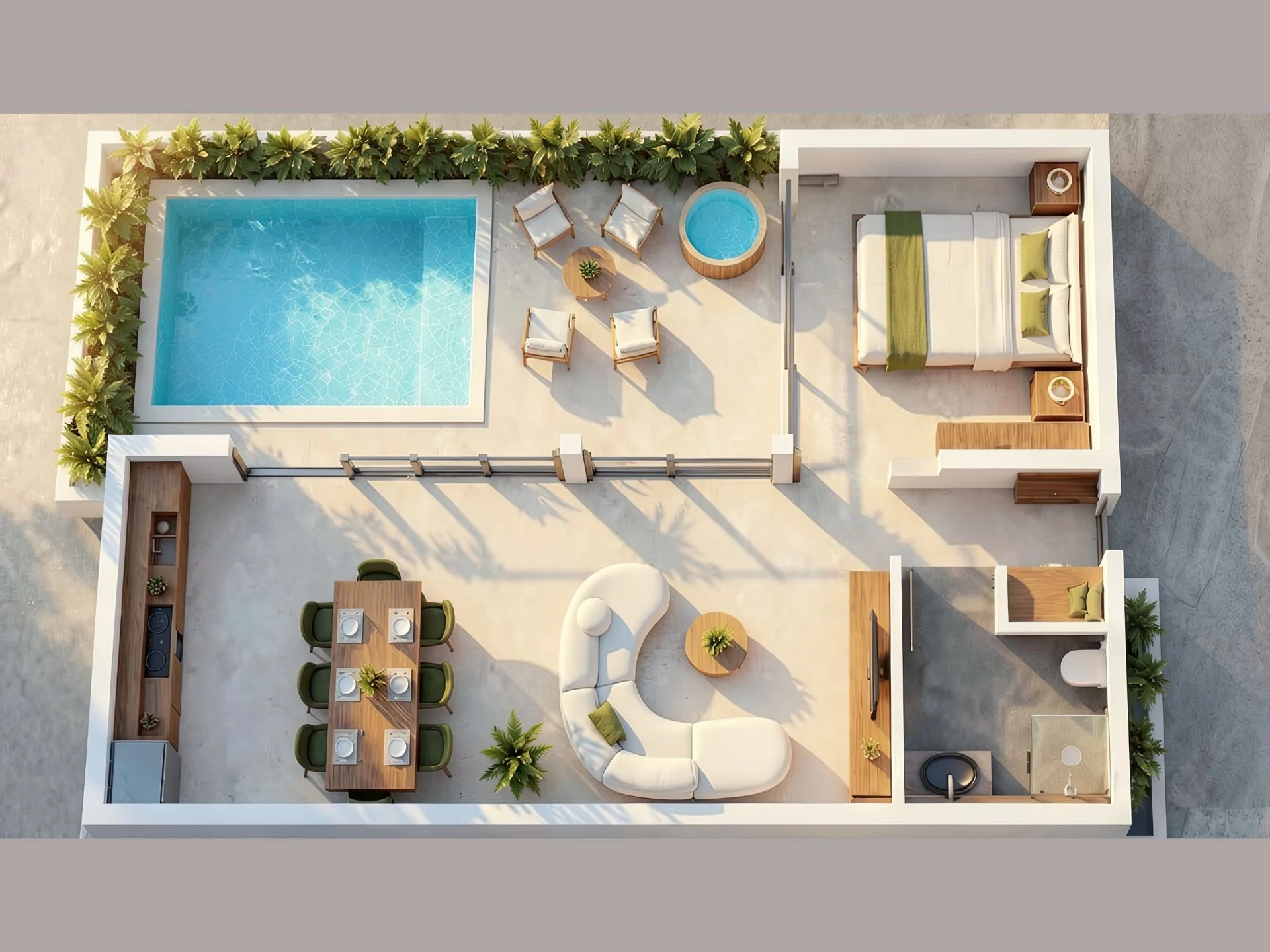 Unit Plan Villa 1 bedroom 77 sqm Longevity