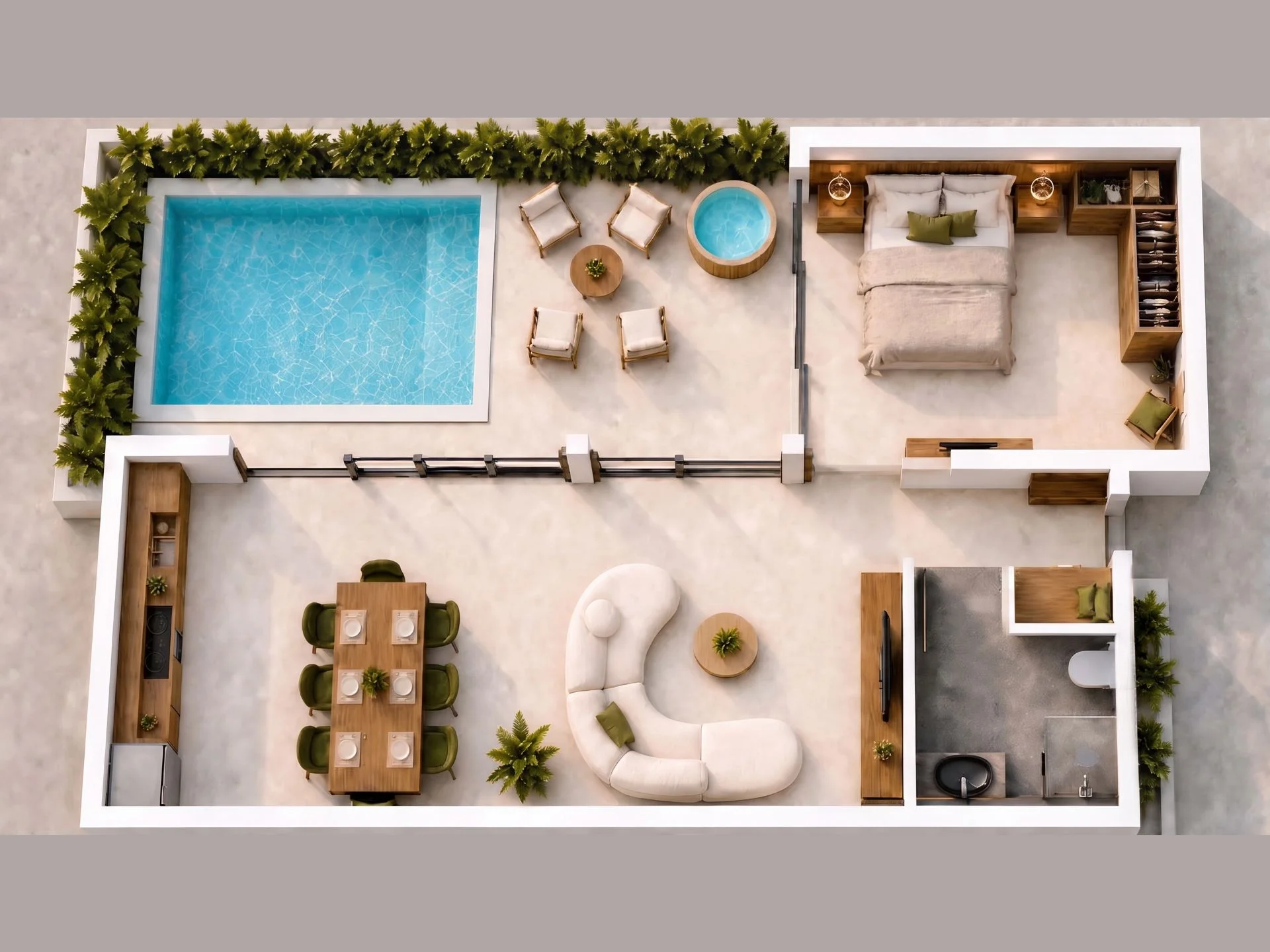 Unit Plan Villa 1 bedroom 79 sqm Longevity