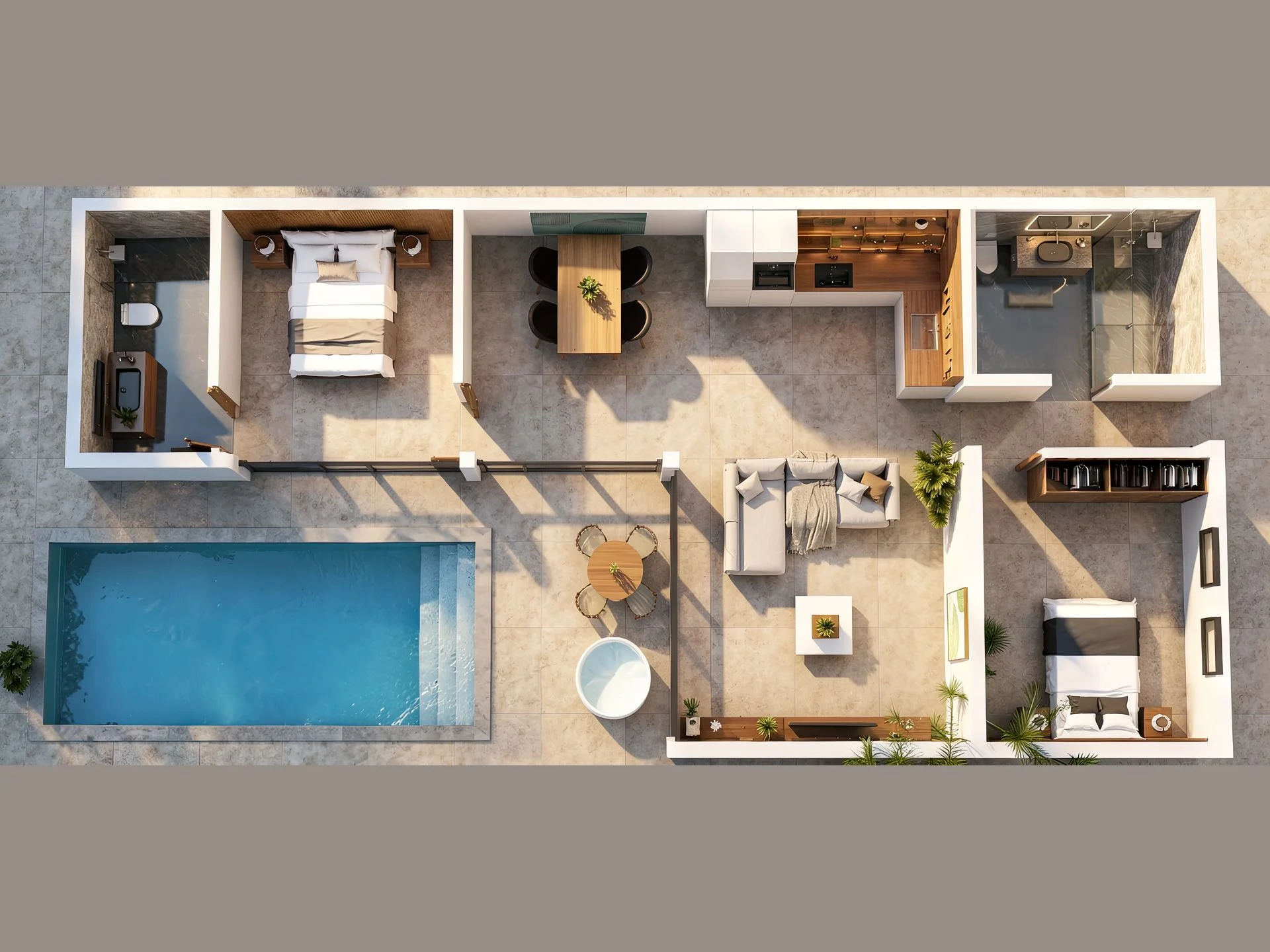 Unit Plan Villa 2 bedrooms 127 sqm Longevity