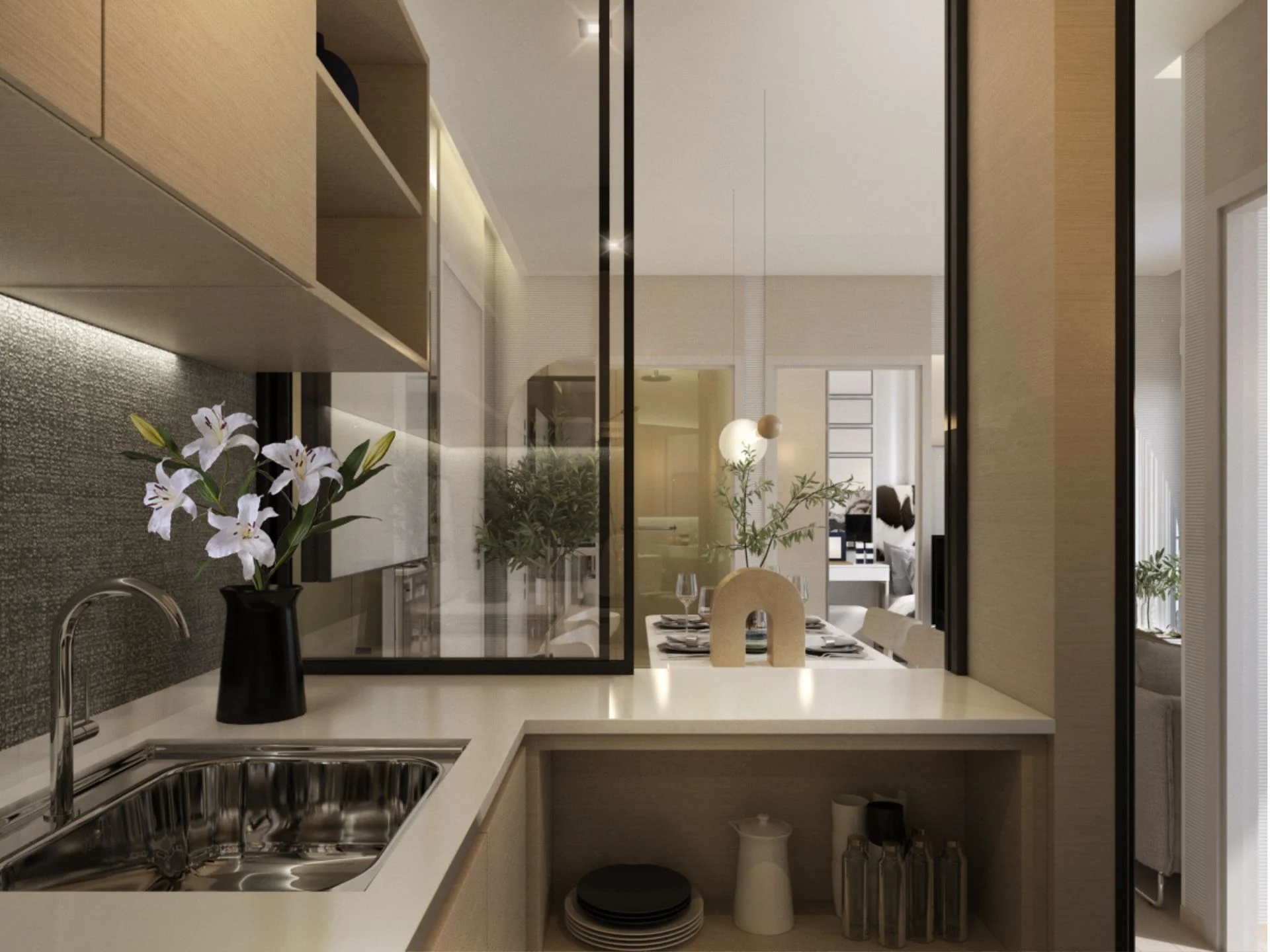 Интерьер кухни в 2-комнатной квартире на Nue Z Square, Srinakari