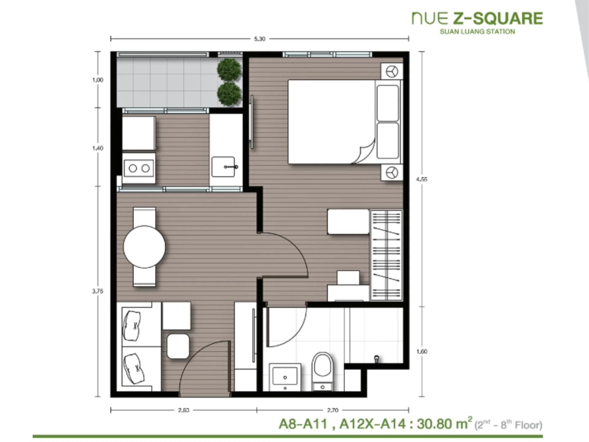 Unit plan 1 bedroom Nue Z Square