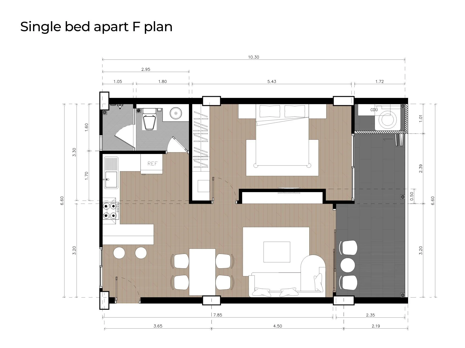 1 bed 70 sqm unit plan Babylon Sky Garden 2 