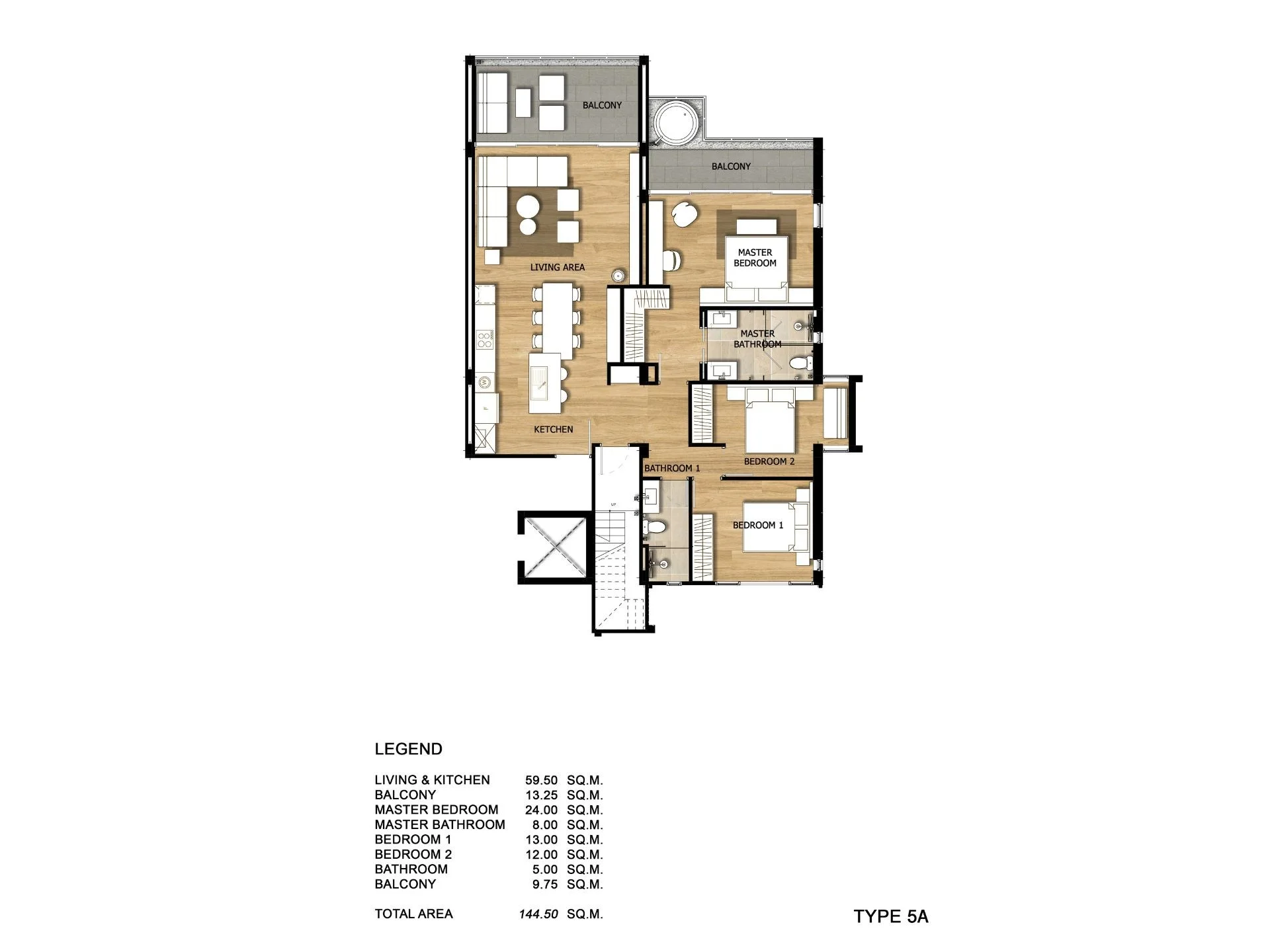 3 bed 329 sqm unit plan Bright Phuket