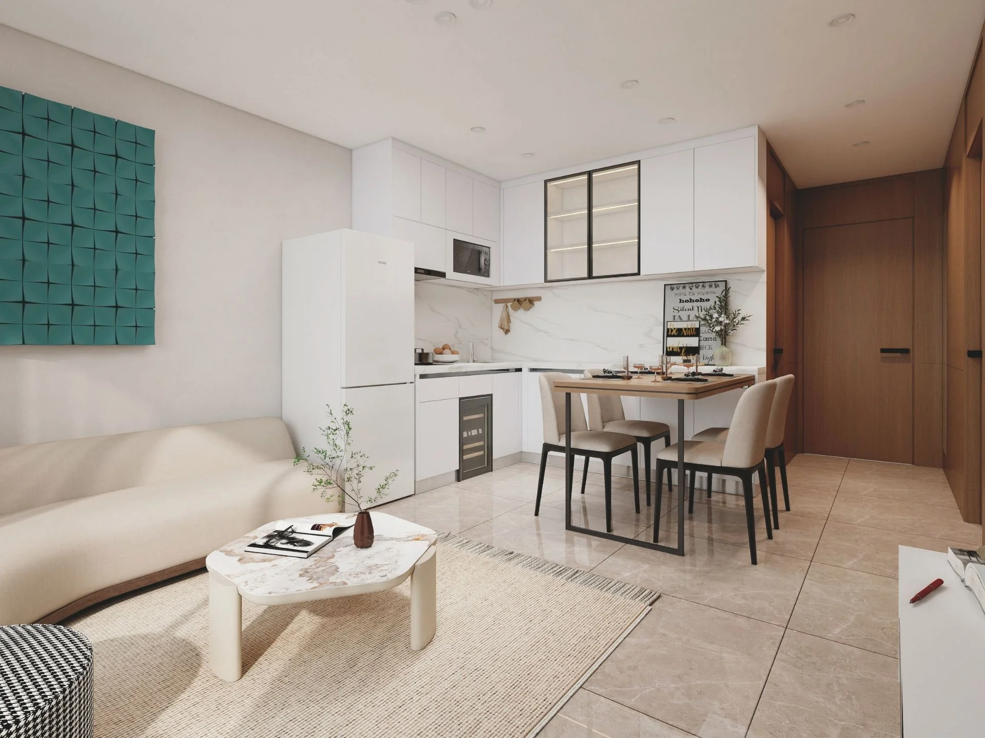 Открытая гостиная и кухня в 2-спальной квартире Wyndham Fantasea, Таиланд