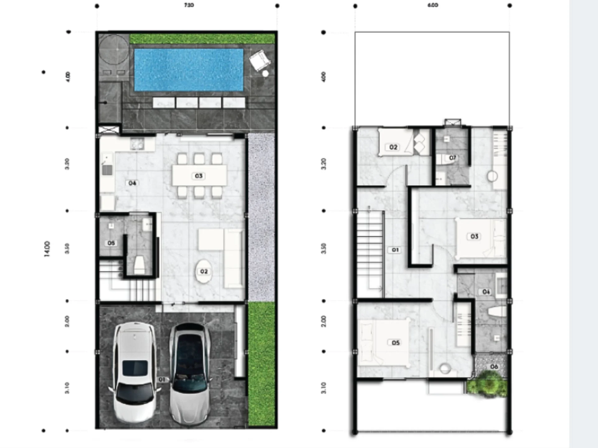 Unit plan Villa 3 bed Midori