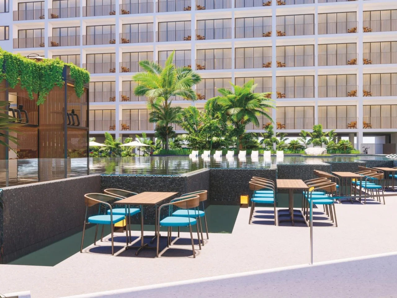 Открытая обеденная зона с местами для сидения в Wyndham Fantasea, Таиланд