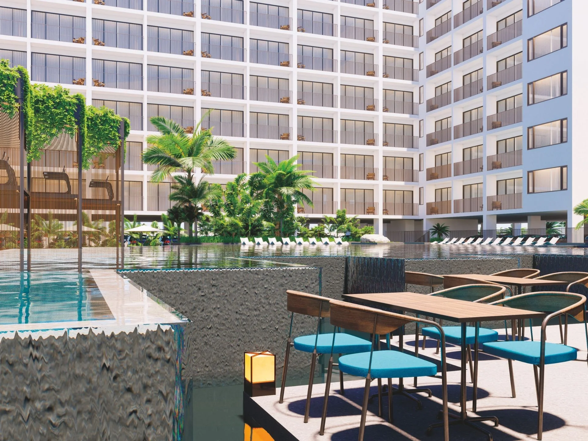 Бассейн и обеденная зона в отеле Wyndham Fantasea, Таиланд