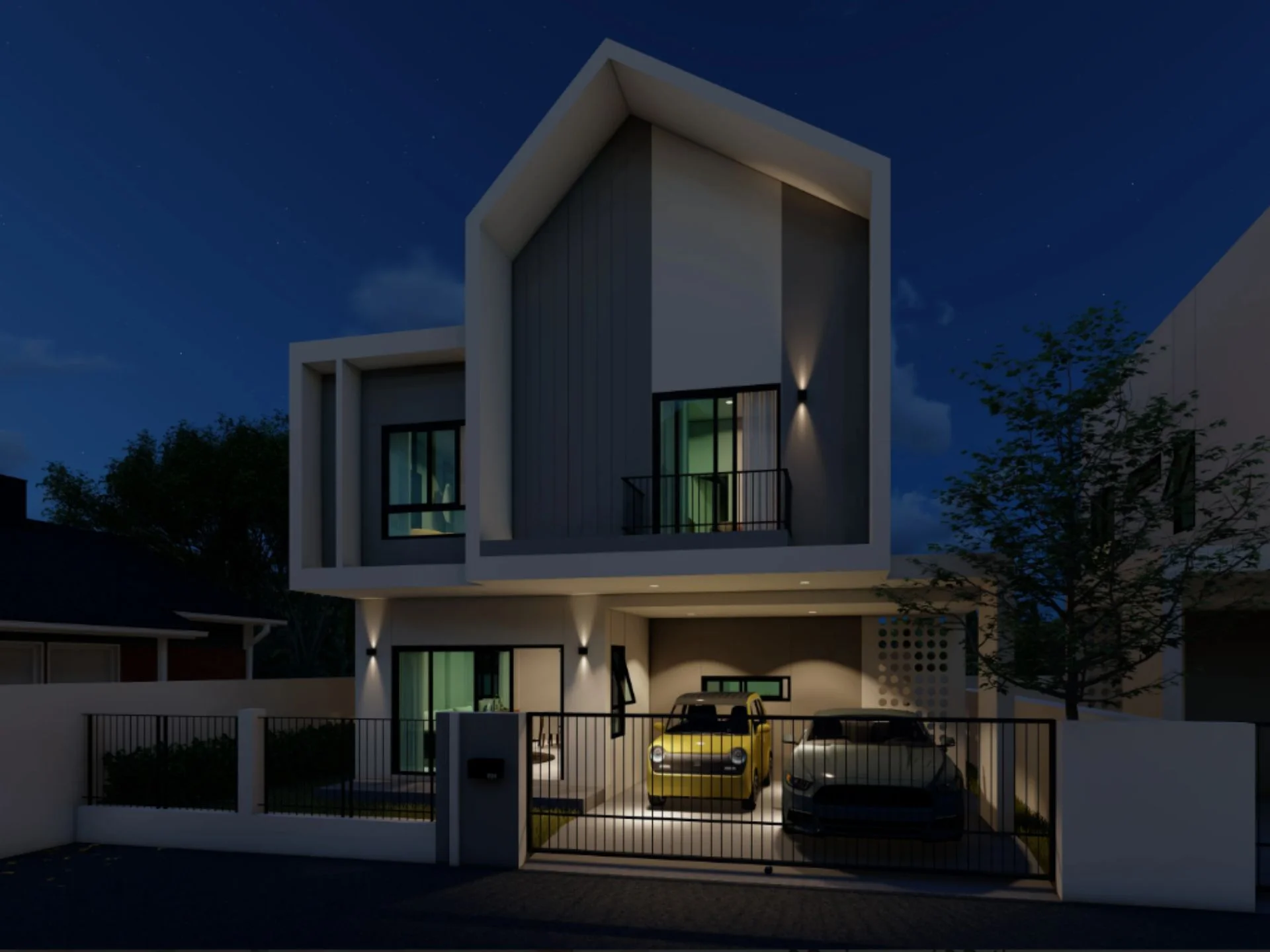 Arquitectura de villa moderna con cochera en NAI HOME Srisunthon 2, Tailandia