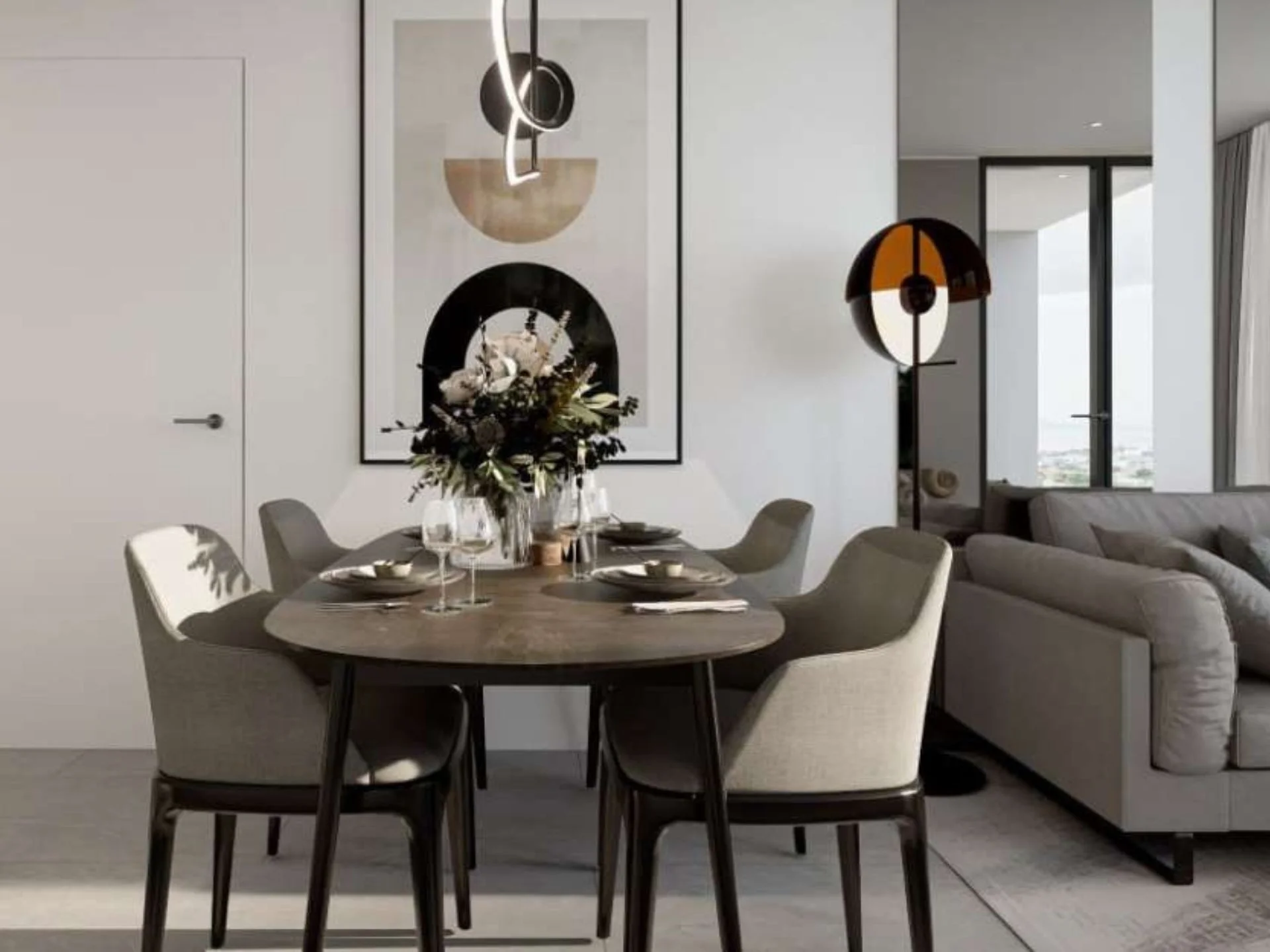 Столовая в двухкомнатной квартире Next Point Condominium, Таиланд
