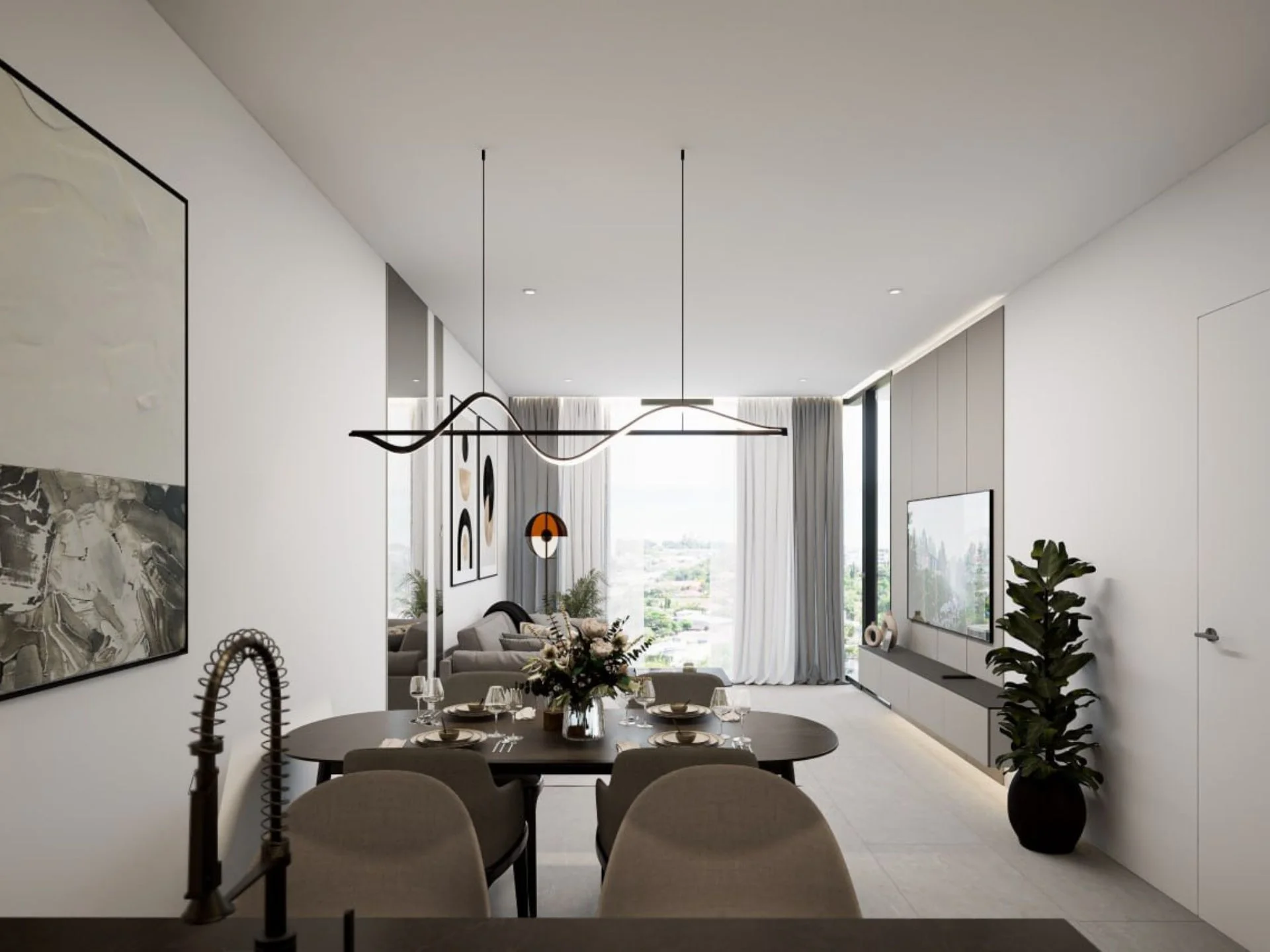 Jídelní prostor v 1-pokojovém bytě v Next Point Condominium, Thajsko