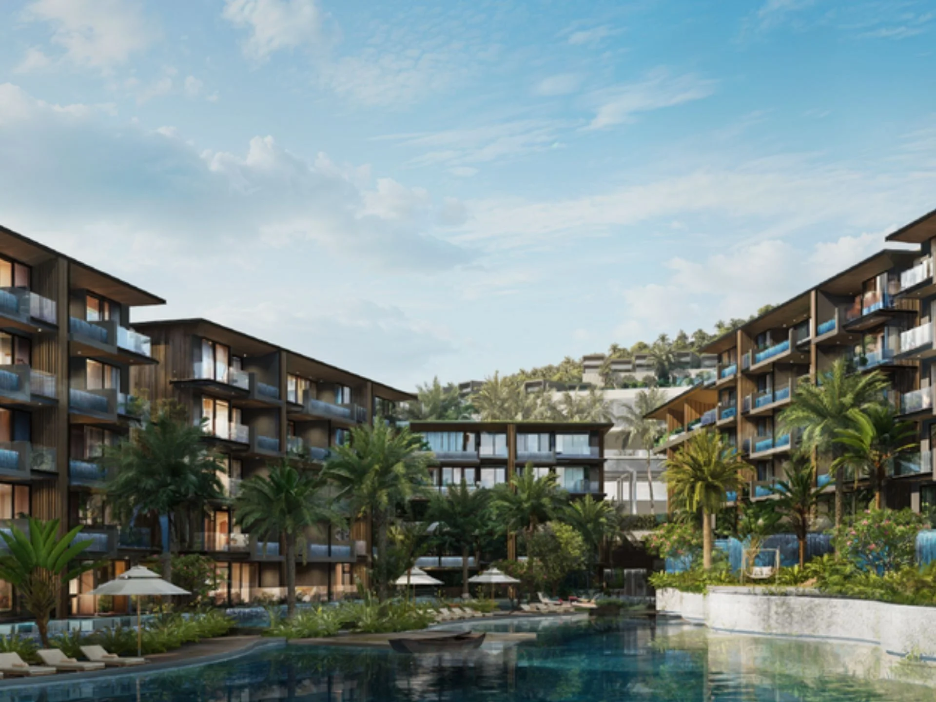Бассейн и благоустроенный двор в Abov Patong Residence, Таиланд