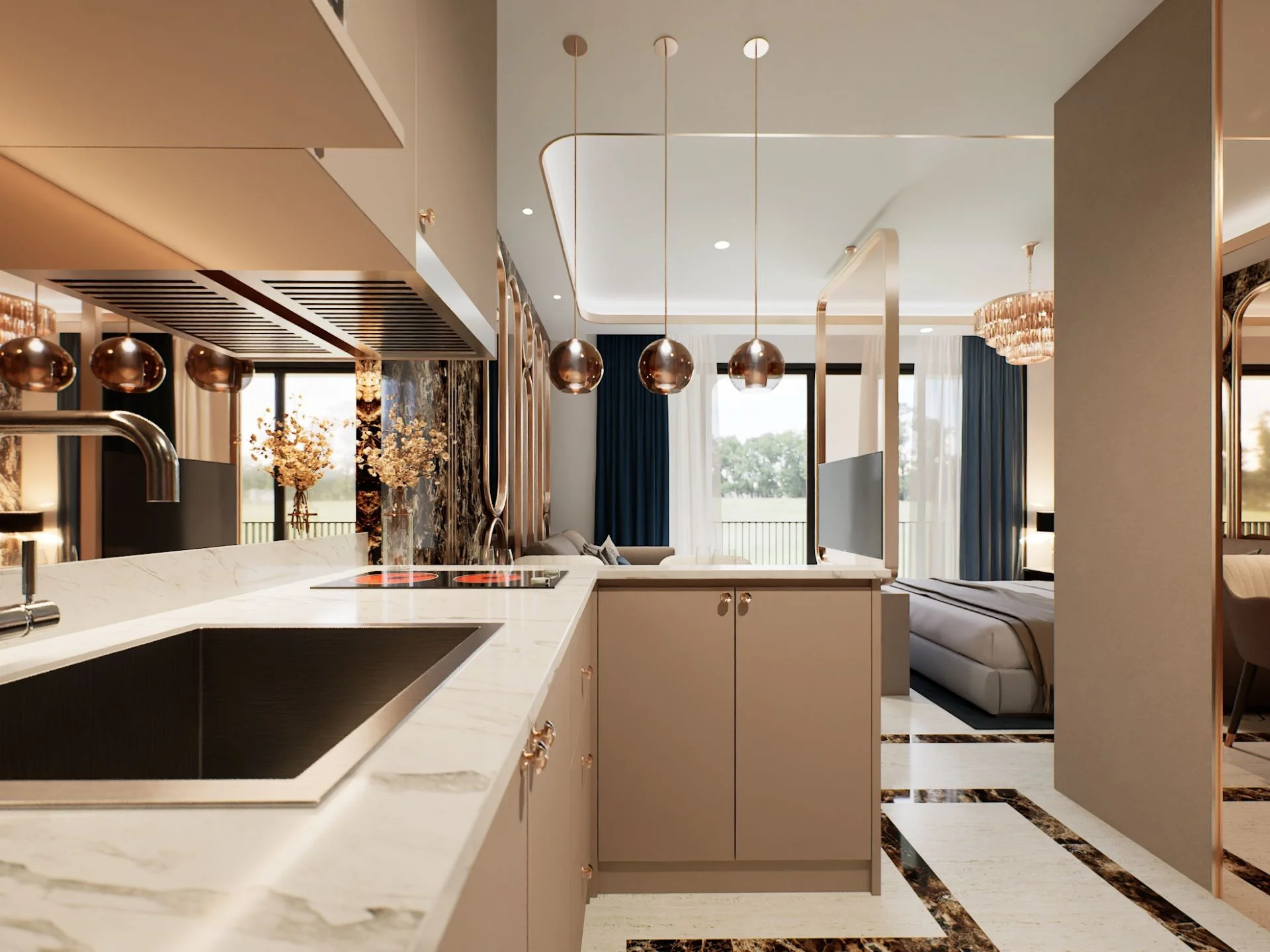 Интерьер кухни в студии на Bellevue Lagoon, Bang Tao