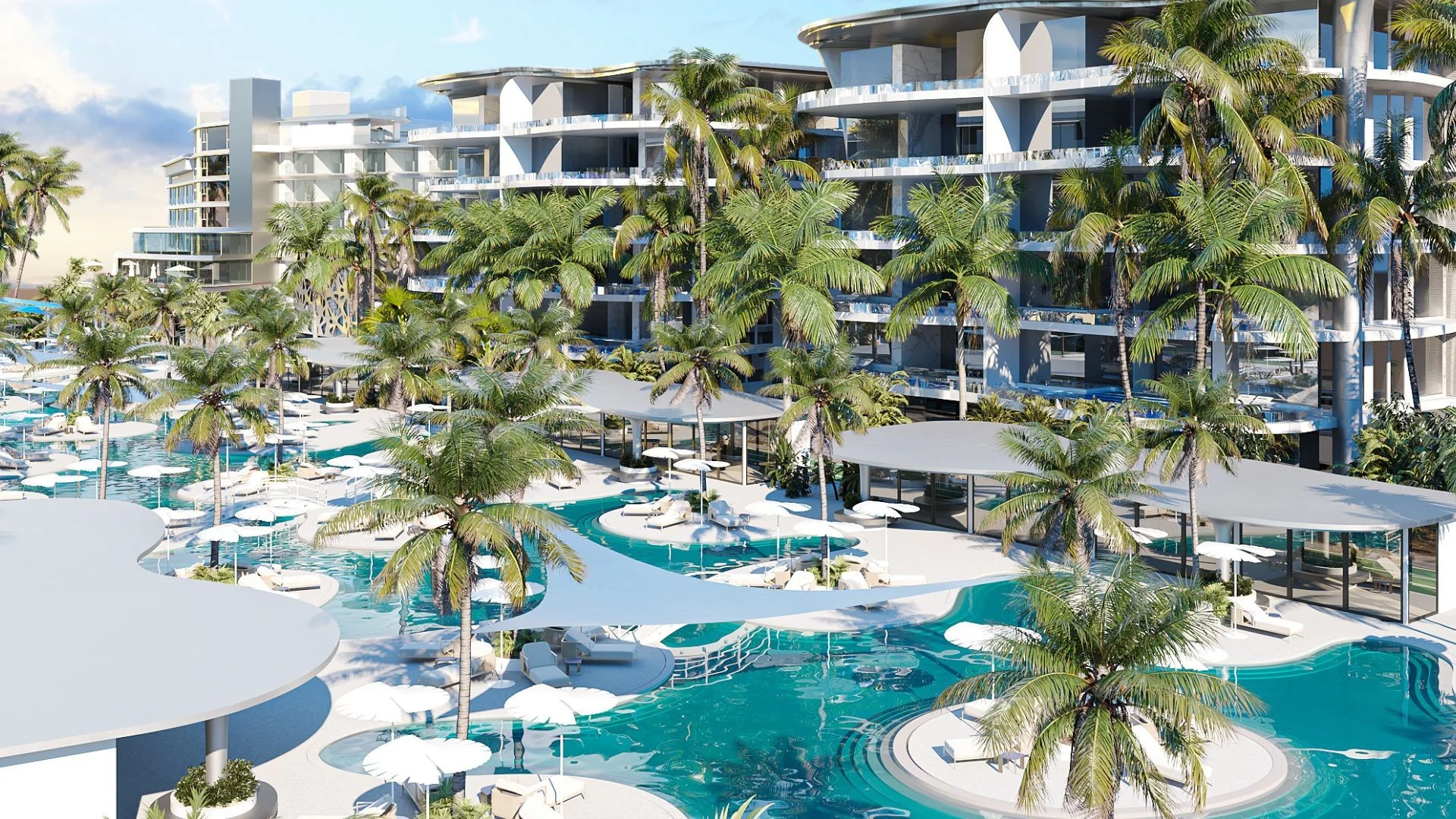 Курортный бассейн и благоустроенная зона отдыха в ATRIUM Andaman City, Таиланд