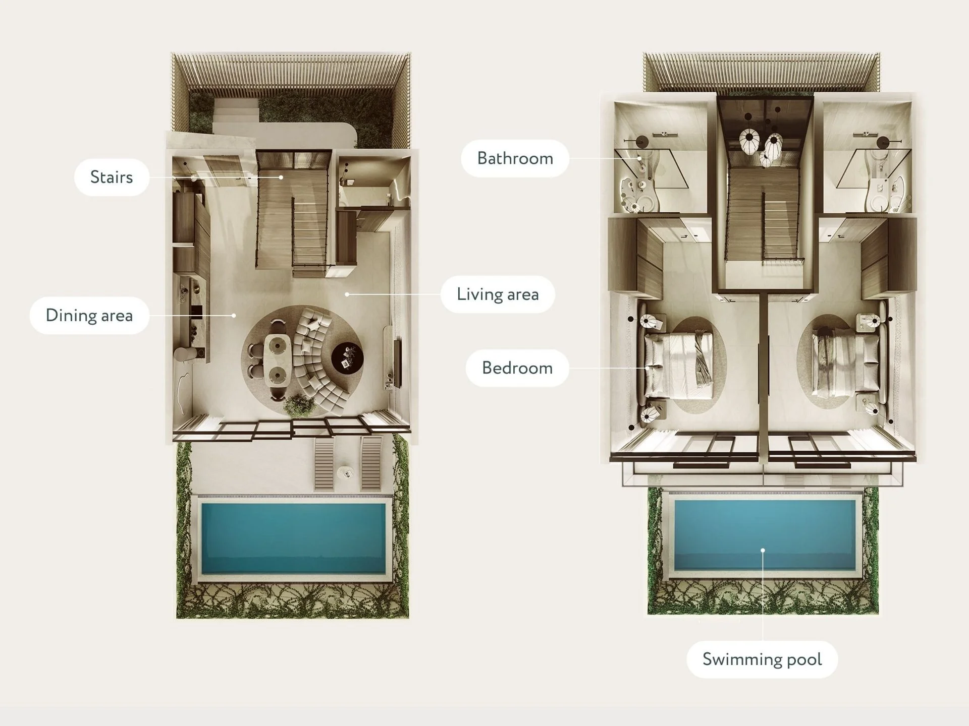 Unit plan 2 bedroom 183 sqm Rise Villas 