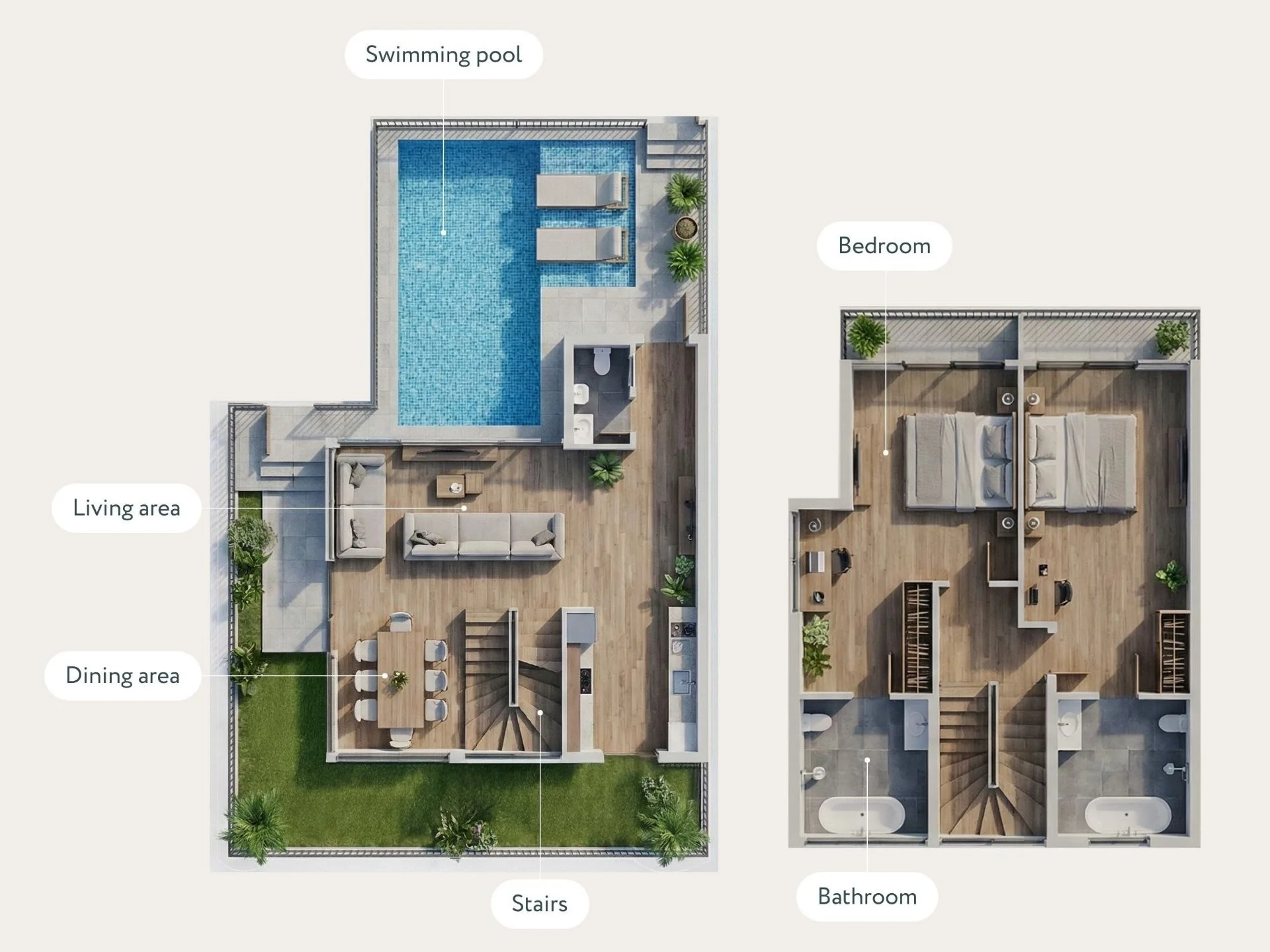 Unit plan 2 bedroom 193 sqm Rise Villas 