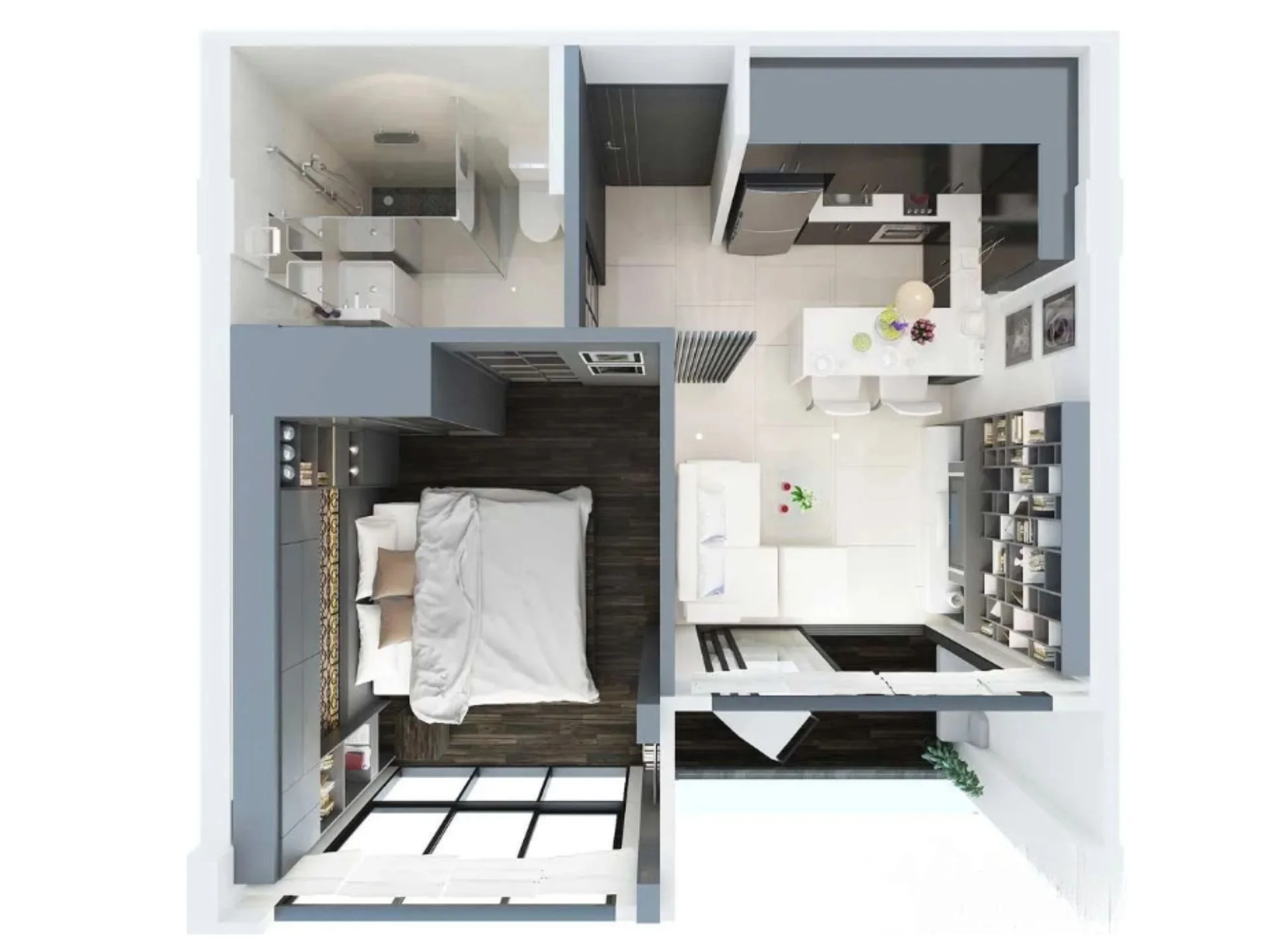 1 bed 34 sqm unit plan