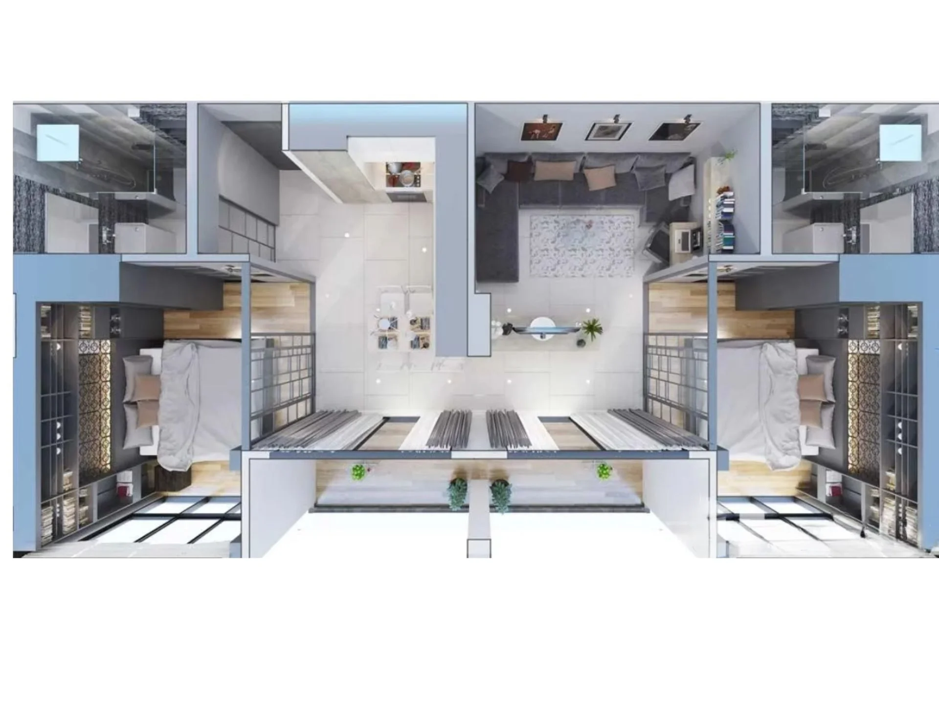 2 bed 69 sqm unit plan