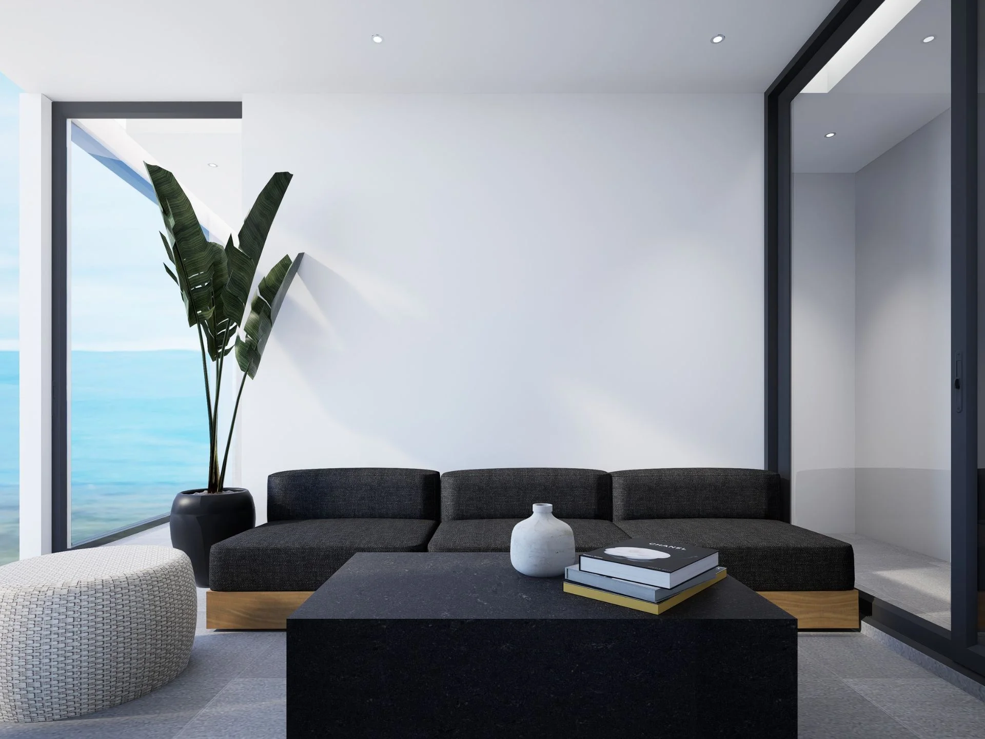 Гостиная с видом на море в 2-комнатной квартире Citygate De Phuket, Таиланд