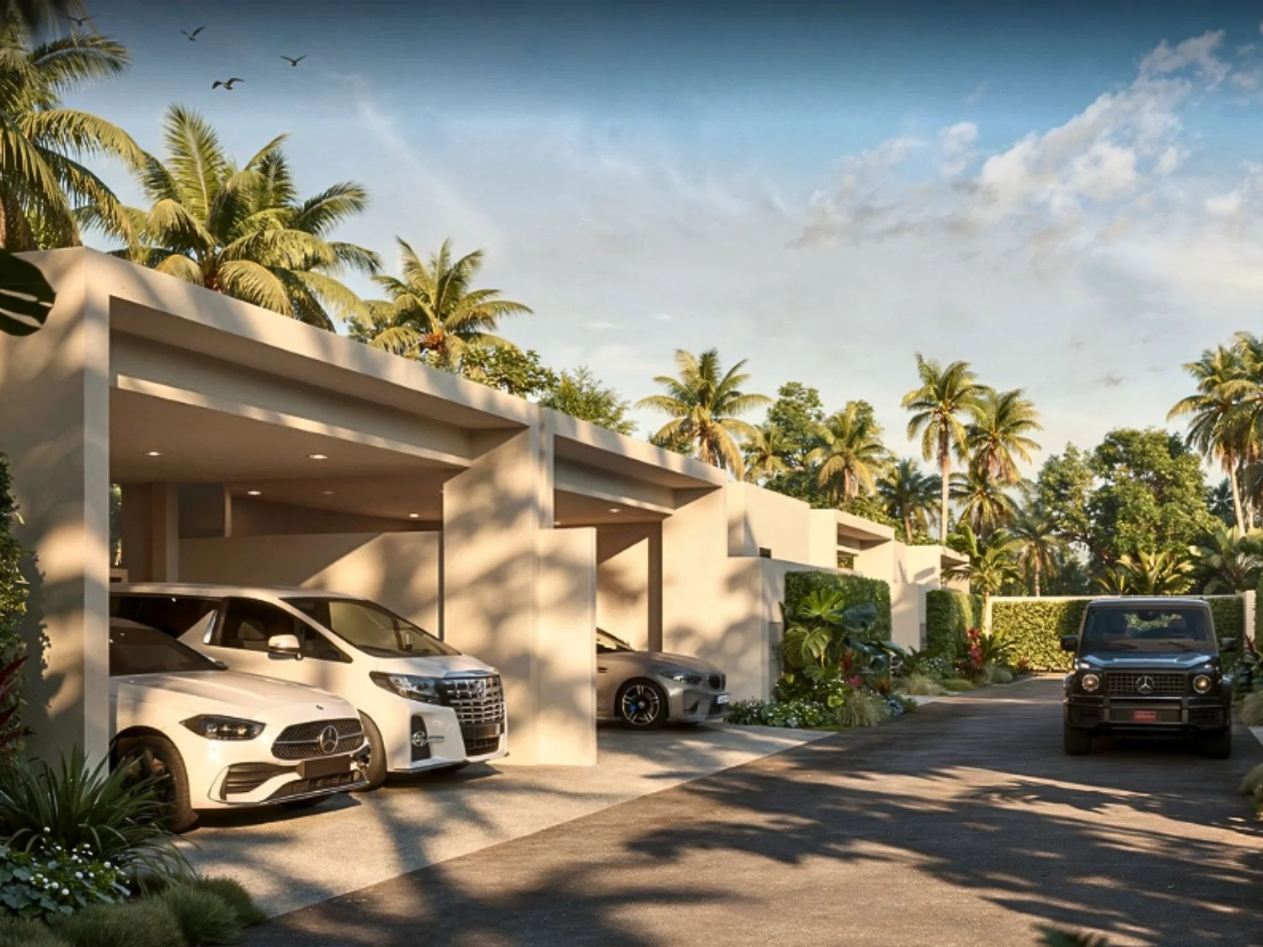 Architettura villa The Verdant by Botanica con carport, Thalang