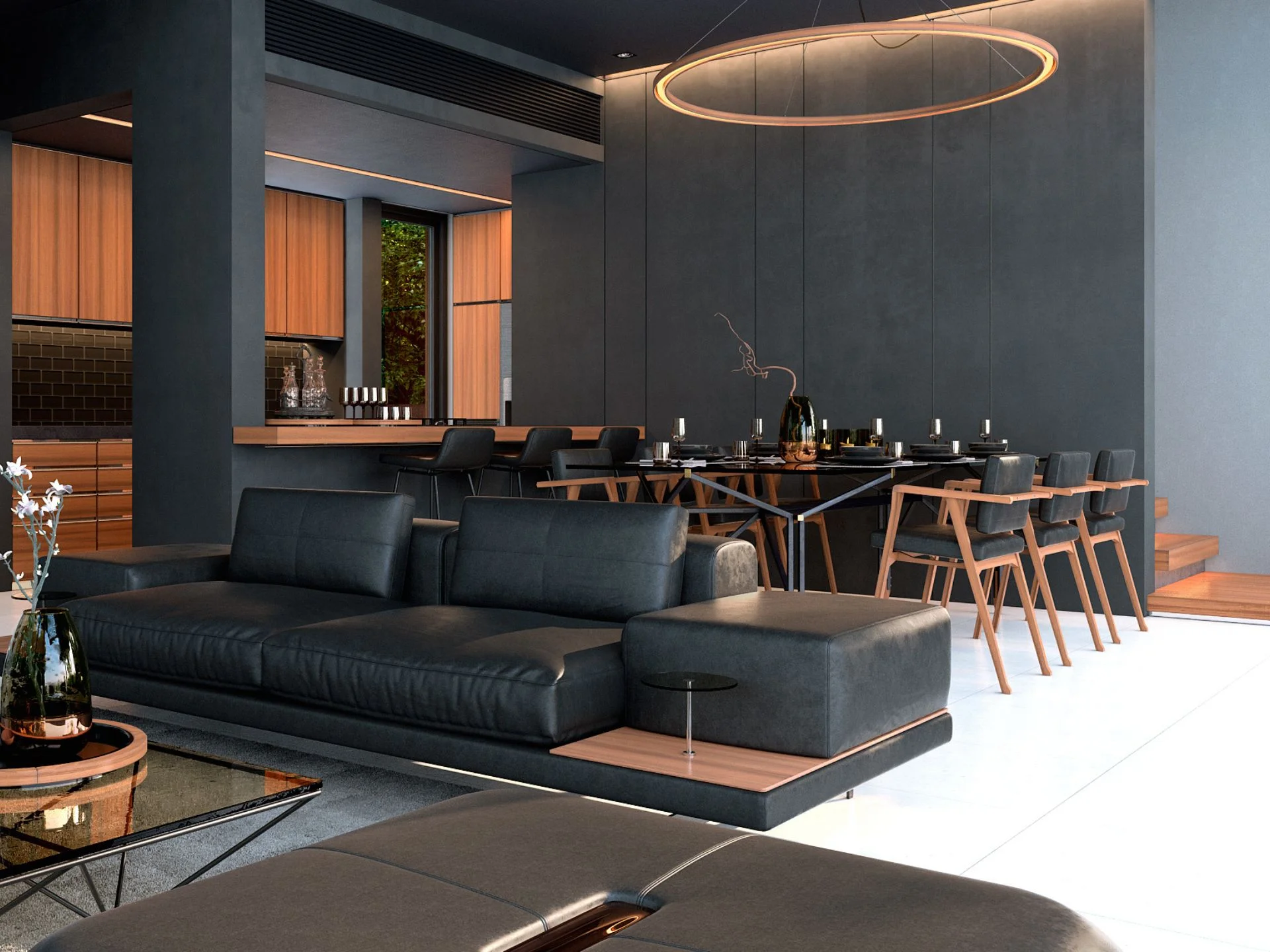 Open-plan living and dining area with modern interior at Grand Sea Through, Thailand