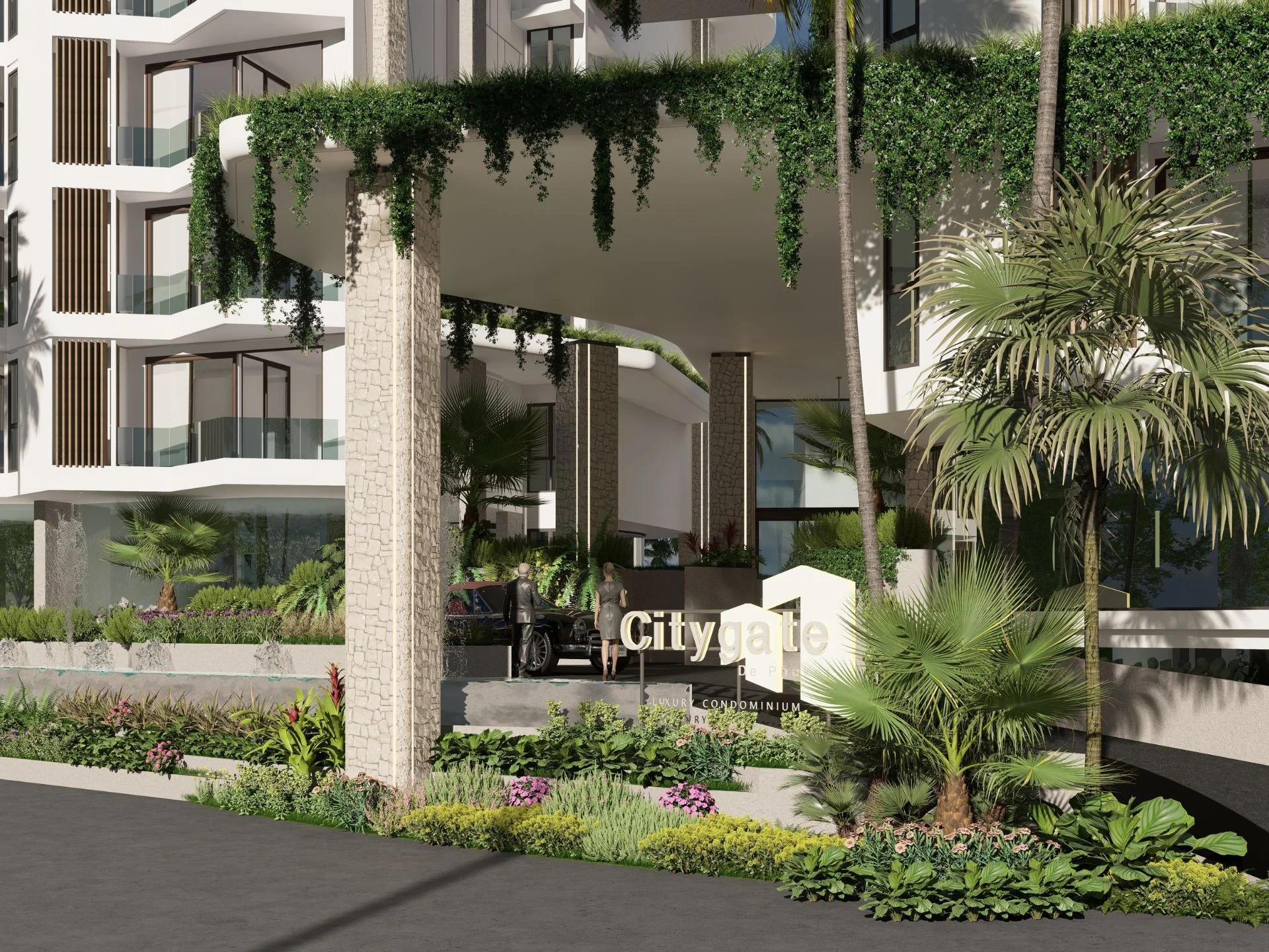 Благоустроенный двор с тропической растительностью в Citygate De Phuket, Таиланд