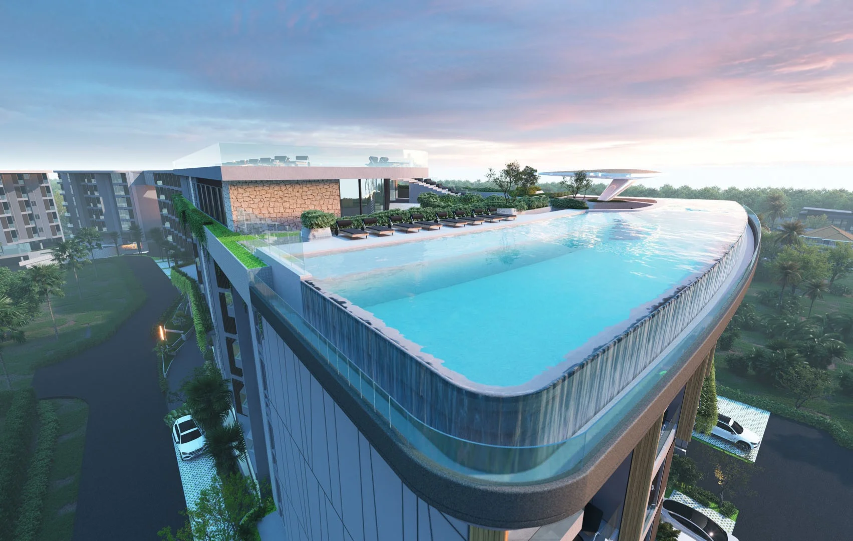 Бассейн на крыше с зоной отдыха в Citygate De Phuket, Таиланд
