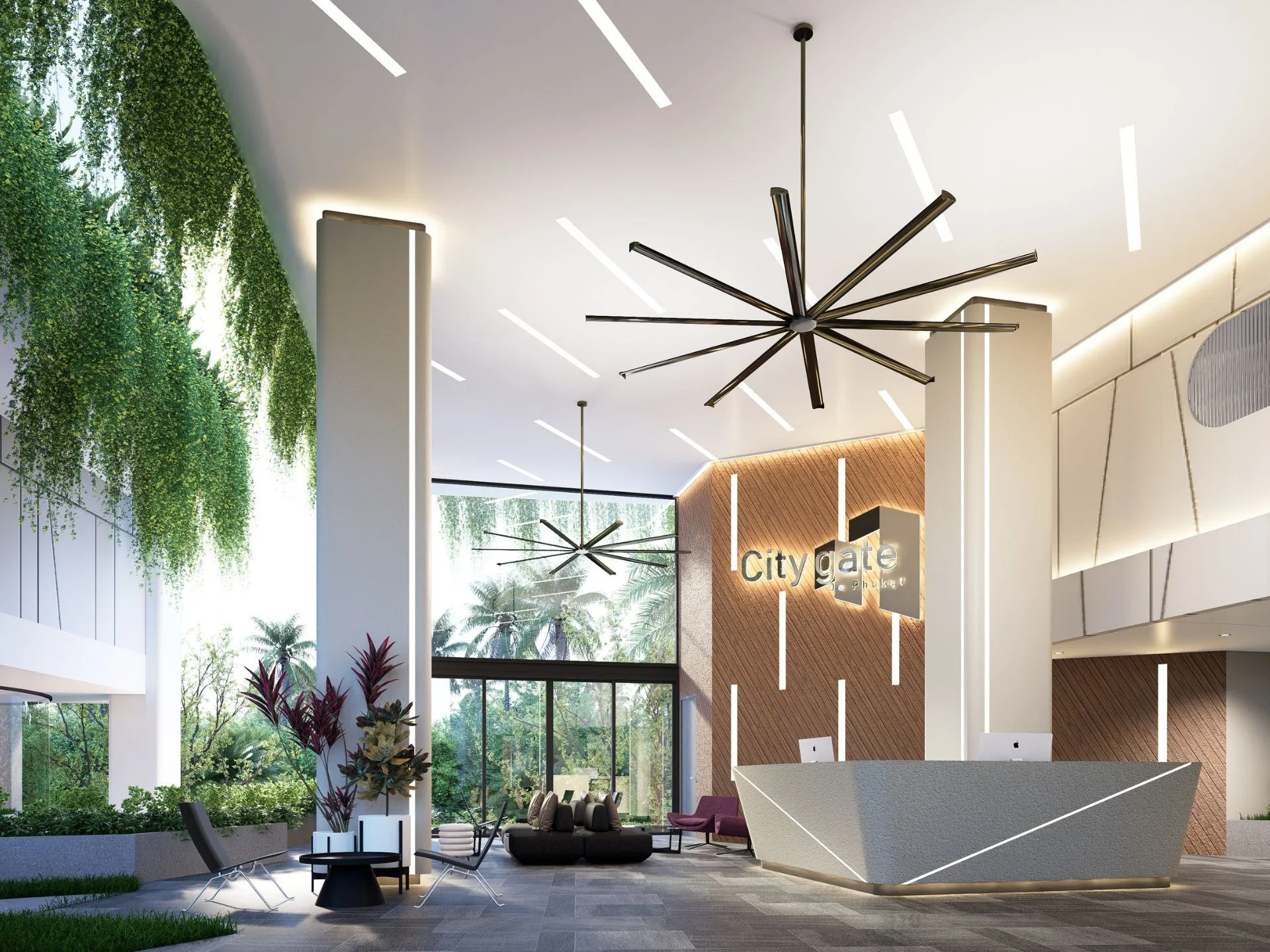 Lobby interior with reception desk at Citygate De Phuket, Thailand