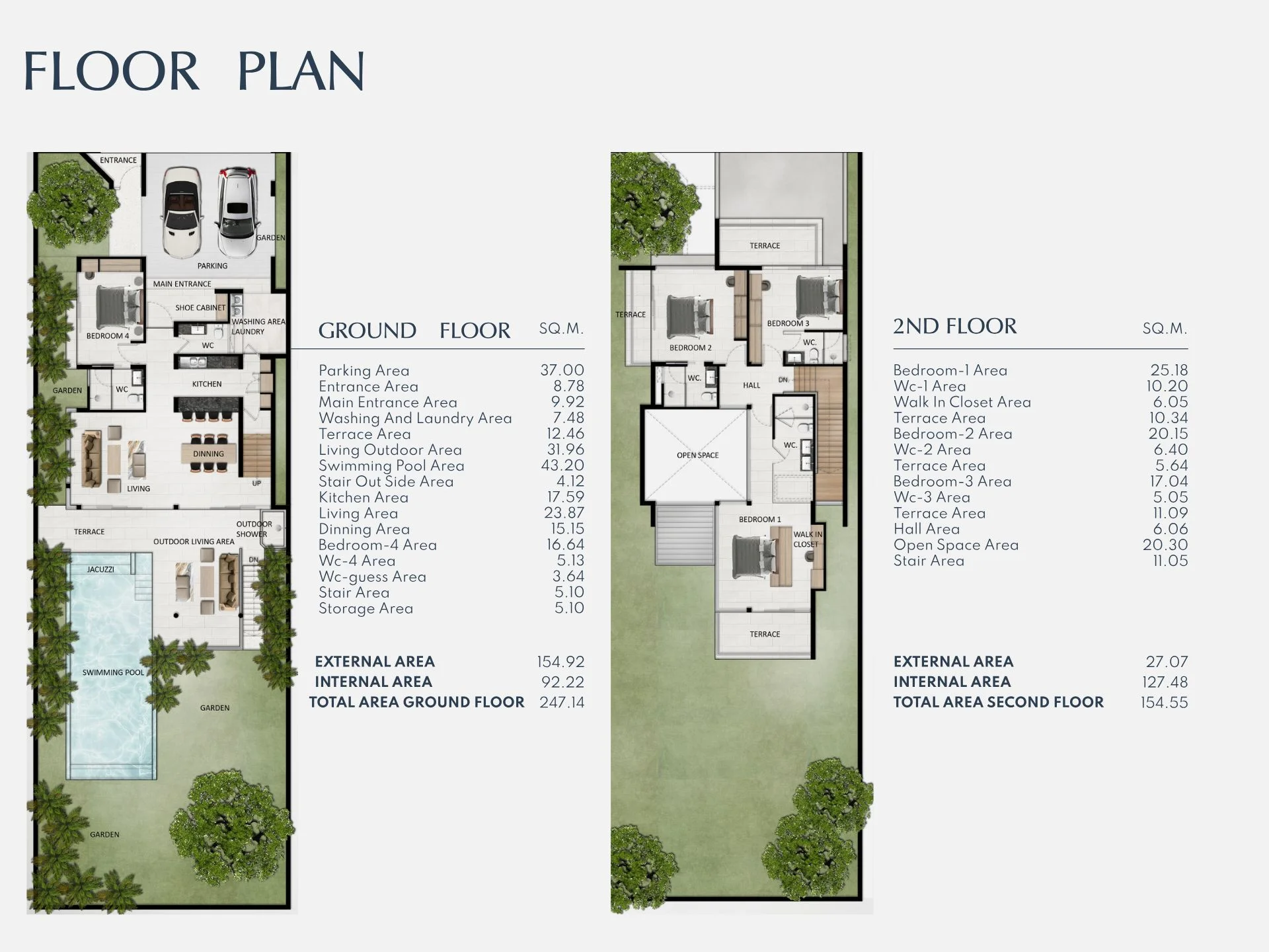 Unit Plan Villa 4 bedrooms 402 sqm Botanica Sea Through