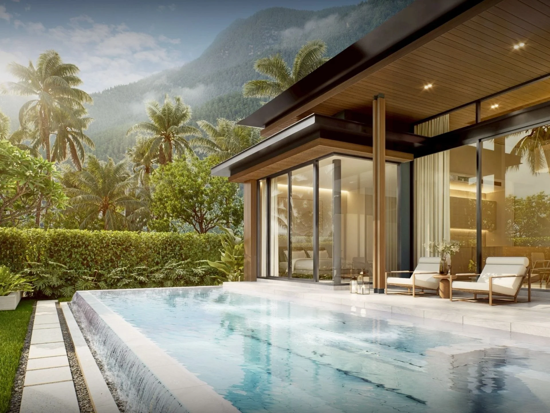 Piscine privée et terrasse à The Title Villa Kirara, Bang Tao