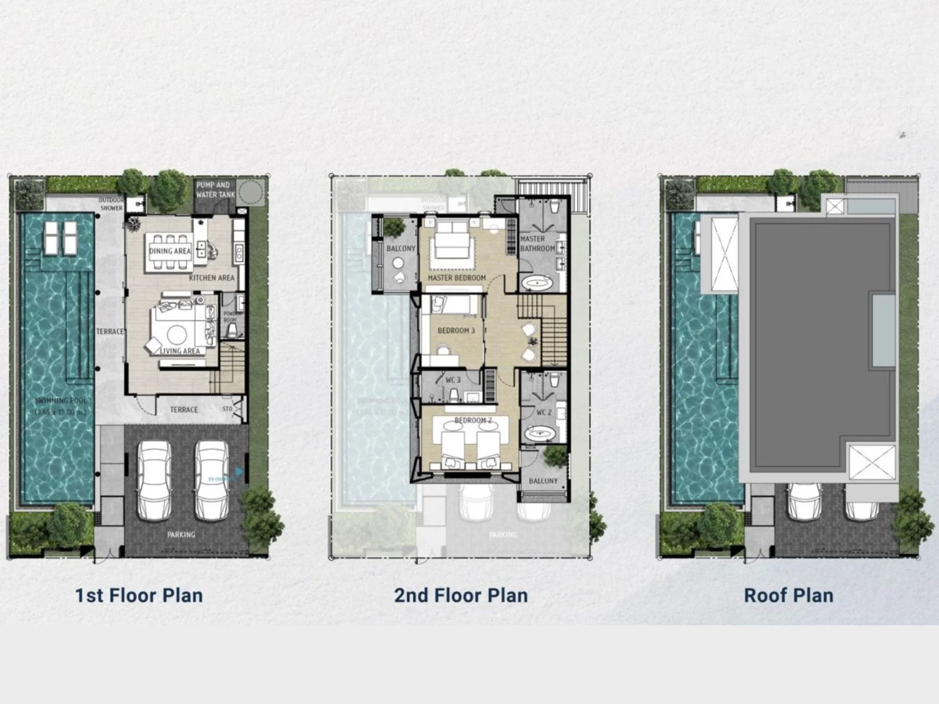 Unit Plan Villa Kirara 3 bedrooms 328 sqm type A Title Bang Tao